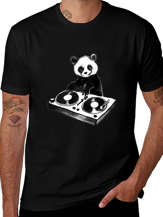 DJ Panda Graphic T-Shirt - Black Cotton Tee