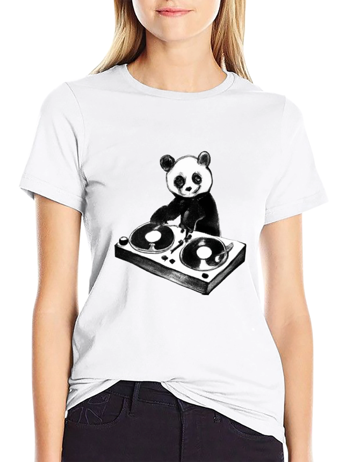 DJ Panda Graphic T-Shirt - Black Cotton Tee