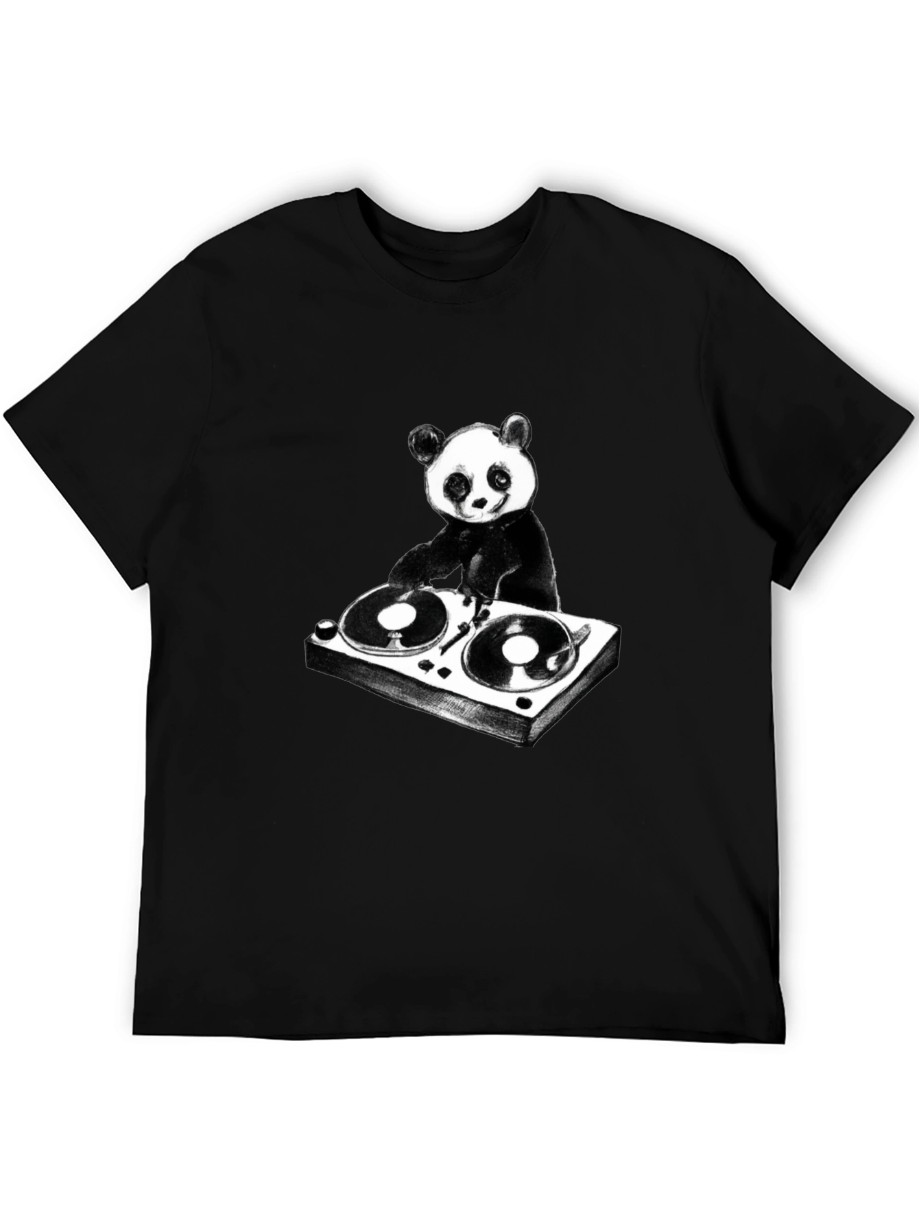 DJ Panda Graphic T-Shirt - Black Cotton Tee