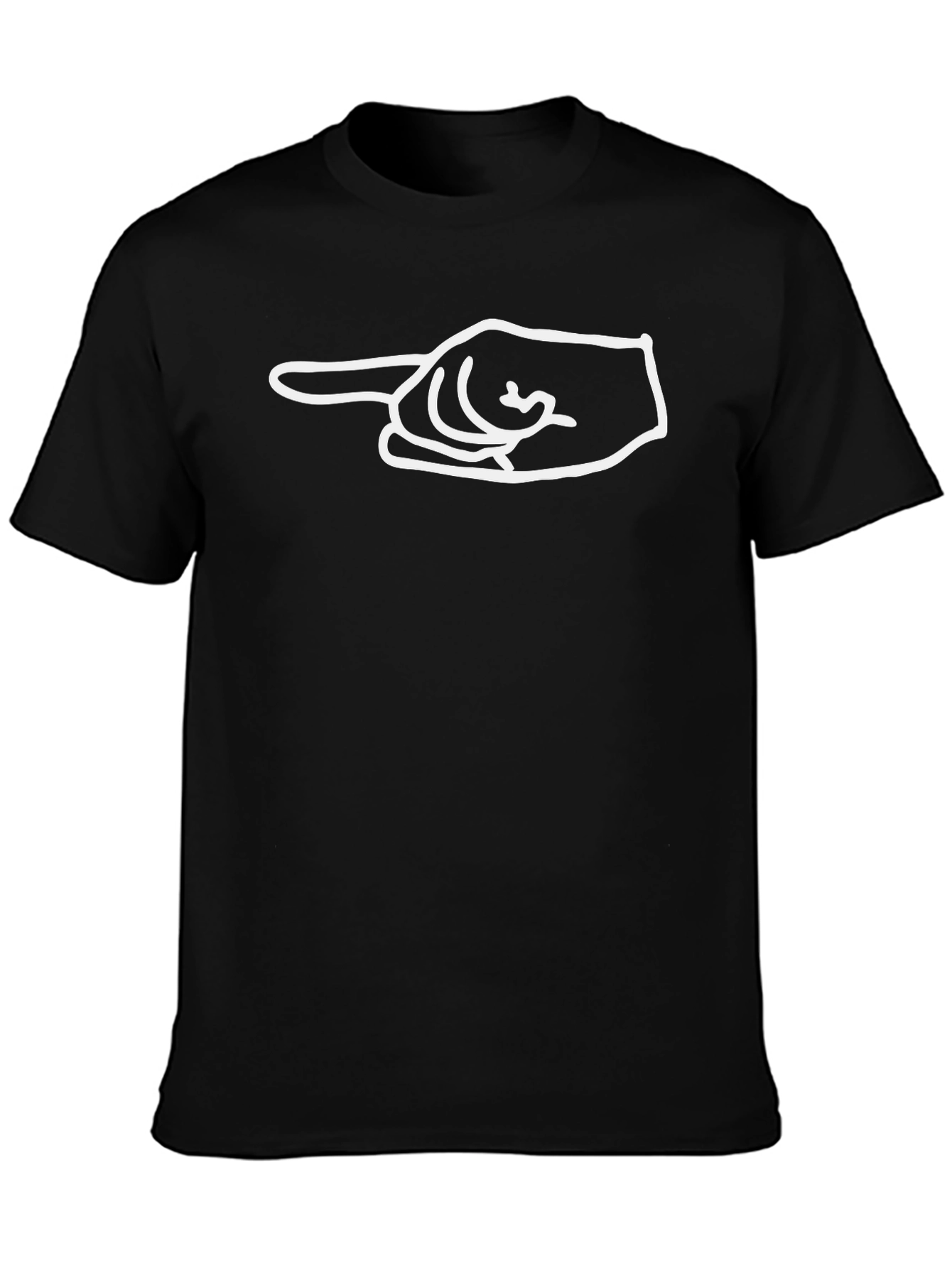 Pointing Hand Graphic Tee - Casual Black T-Shirt