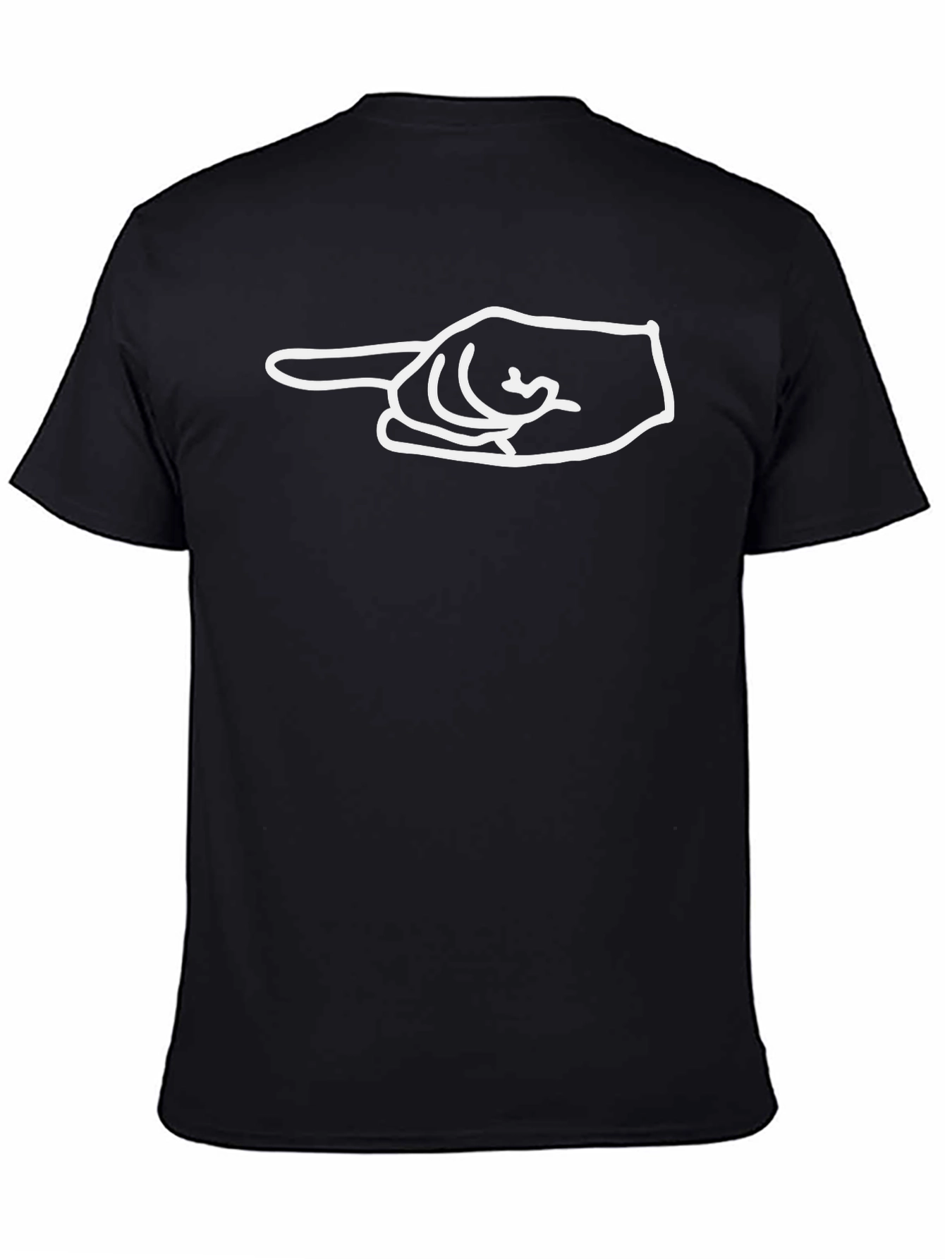 Pointing Hand Graphic Tee - Casual Black T-Shirt