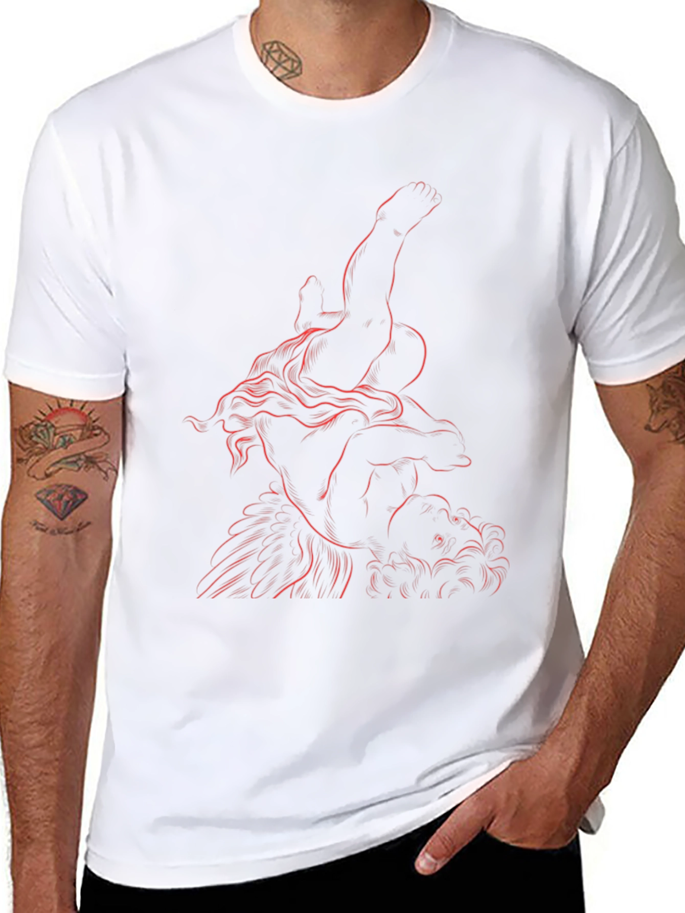 Artistic Graphic Tee - Classic Sculpture Design