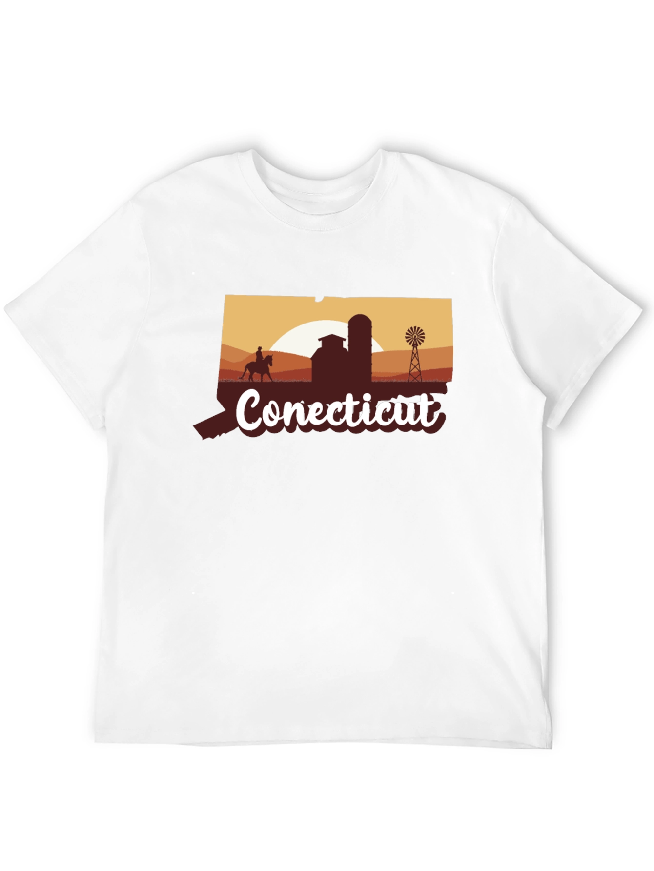 Connecticut Farm Silhouette Black T-Shirt