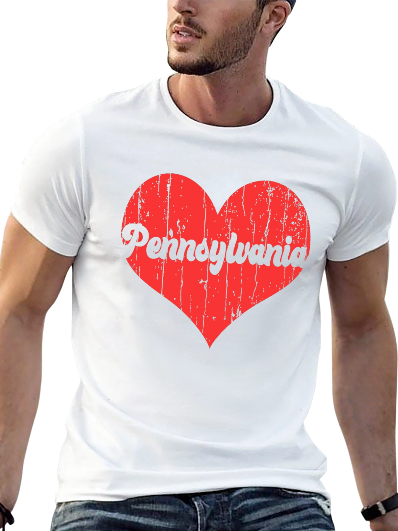 Pennsylvania Love Heart Graphic T-Shirt