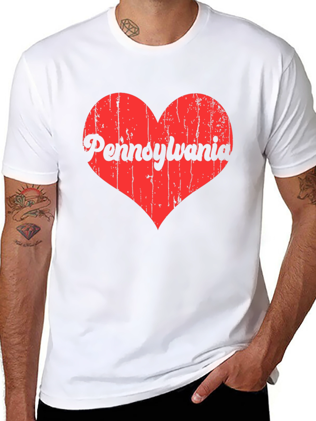 Pennsylvania Love Heart Graphic T-Shirt
