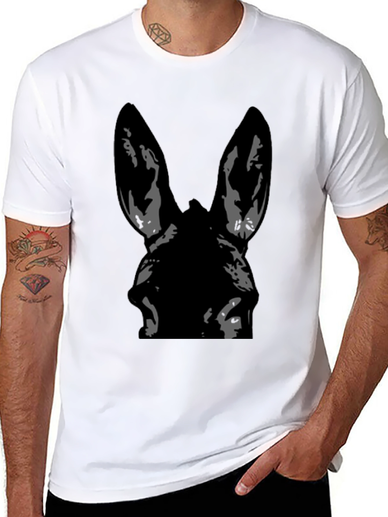 Donkey Graphic Tee - Black Cotton T-Shirt