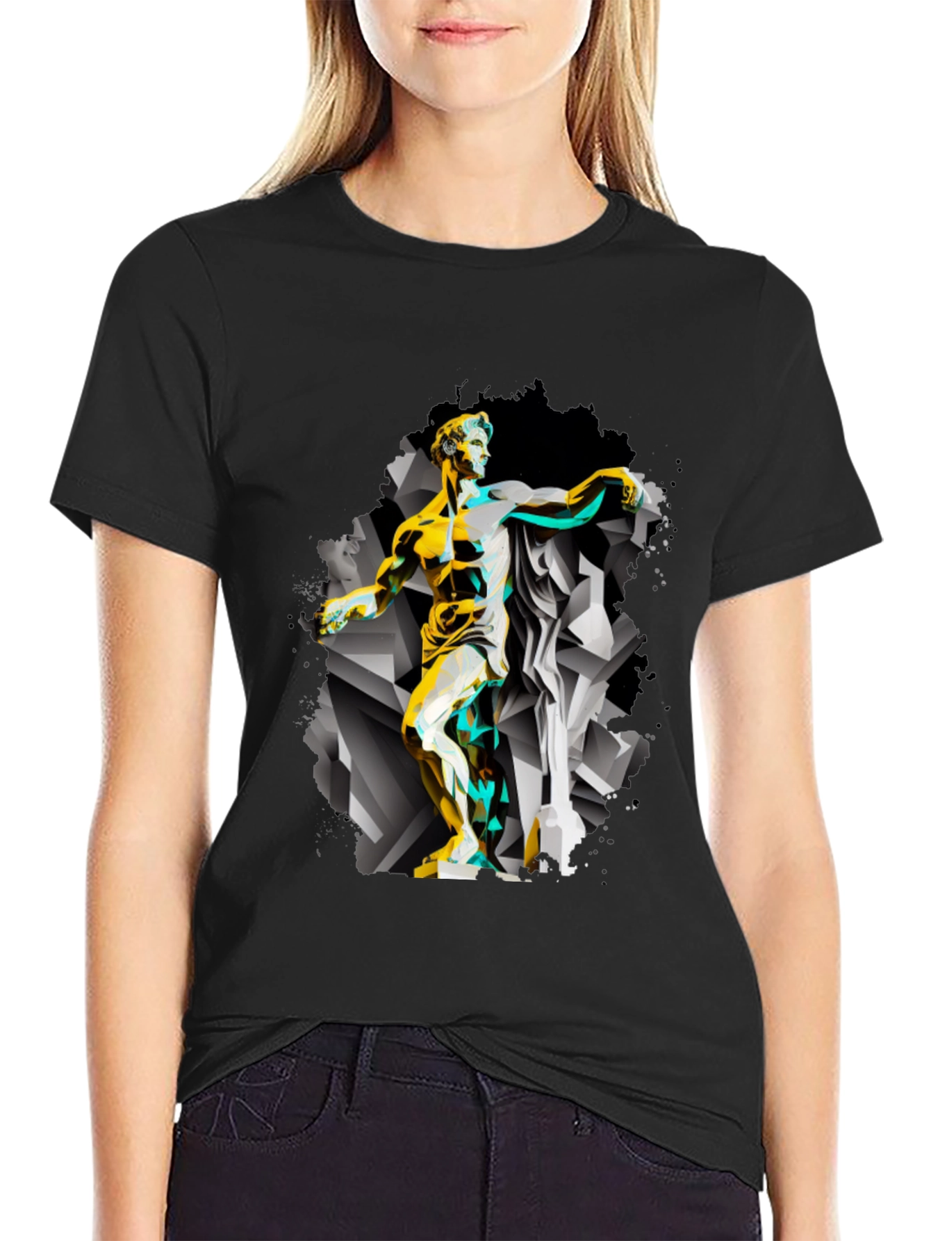 Abstract Statue Graphic Tee - Modern Art T-Shirt