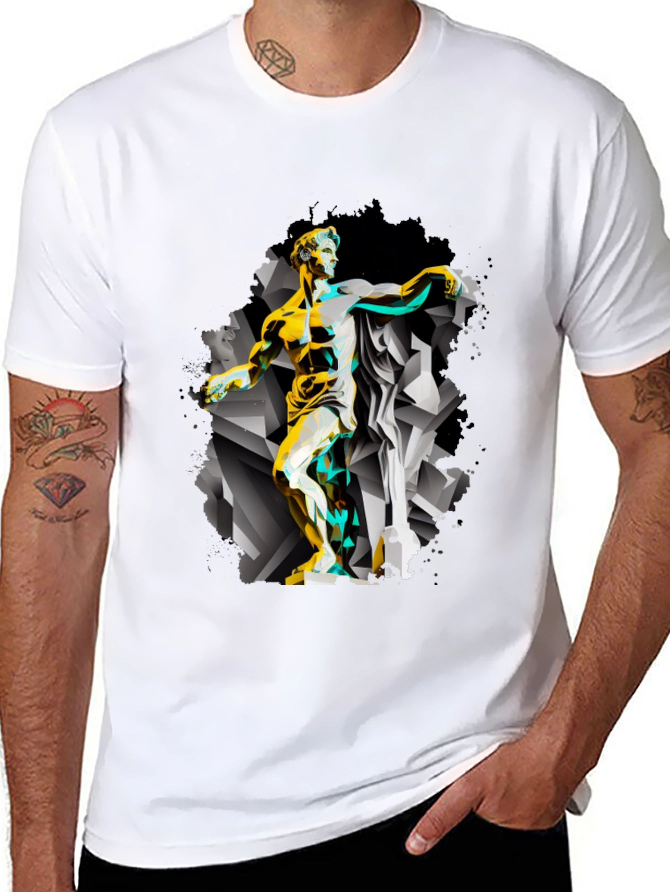 Abstract Statue Graphic Tee - Modern Art T-Shirt
