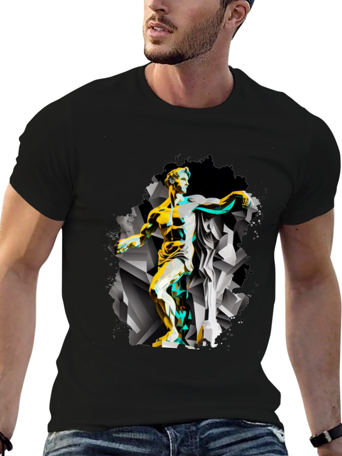 Abstract Statue Graphic Tee - Modern Art T-Shirt