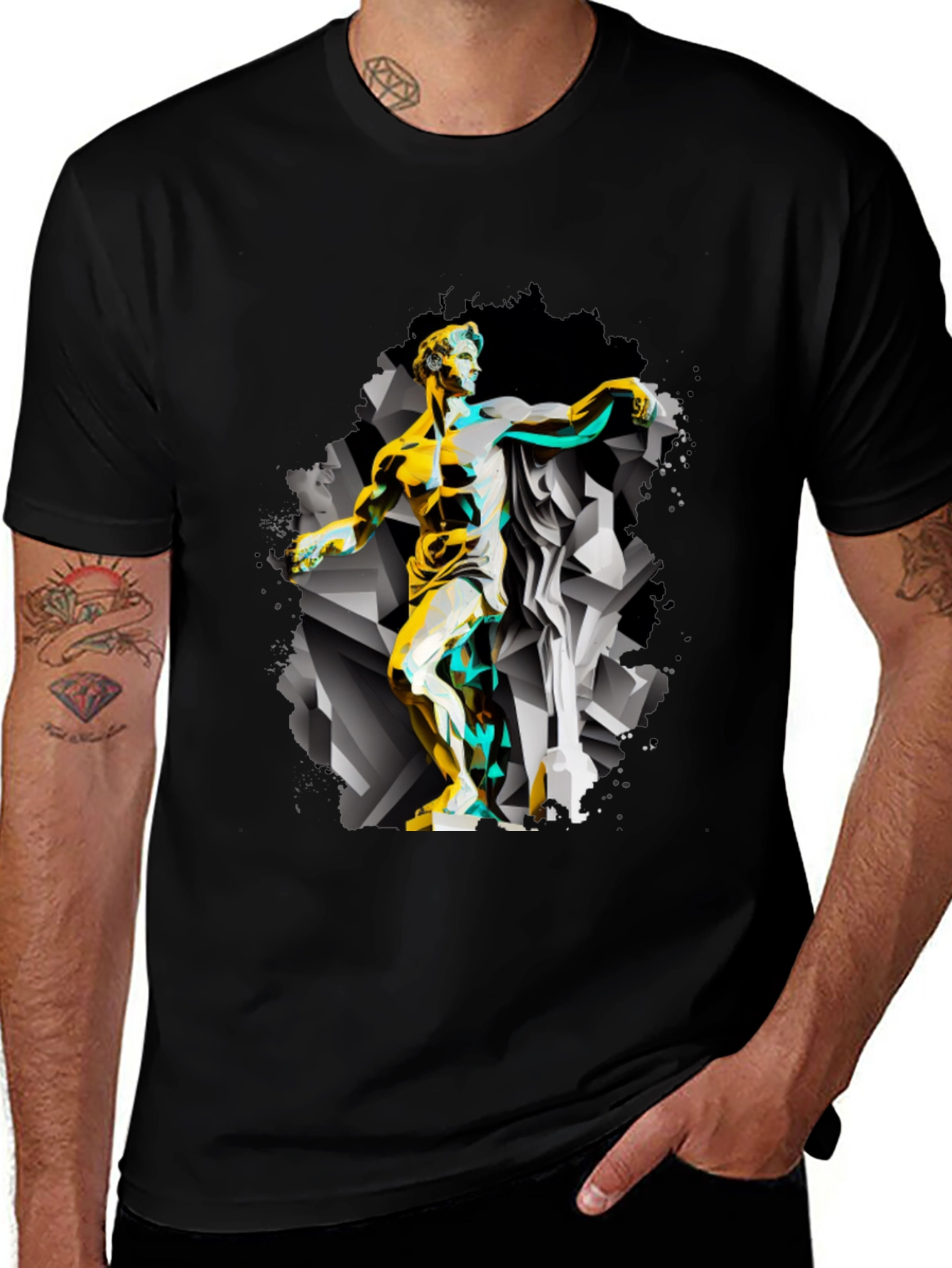 Abstract Statue Graphic Tee - Modern Art T-Shirt