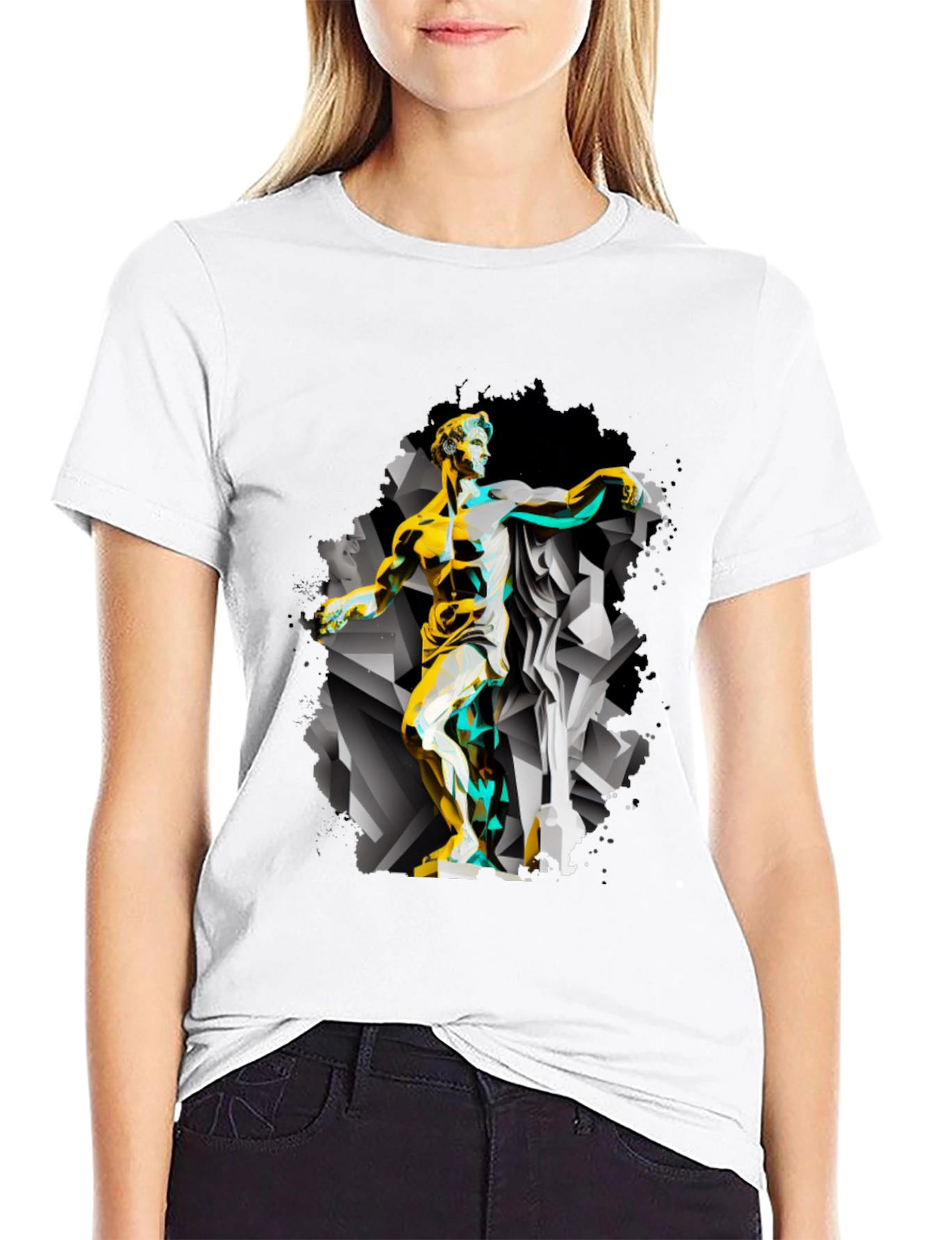 Abstract Statue Graphic Tee - Modern Art T-Shirt