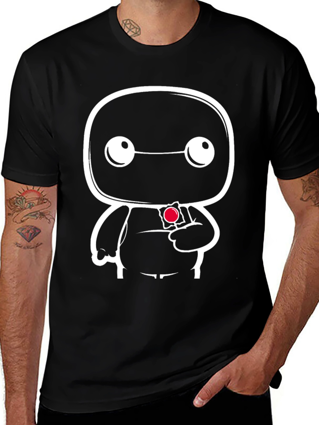 Cartoon Graphic Black T-Shirt