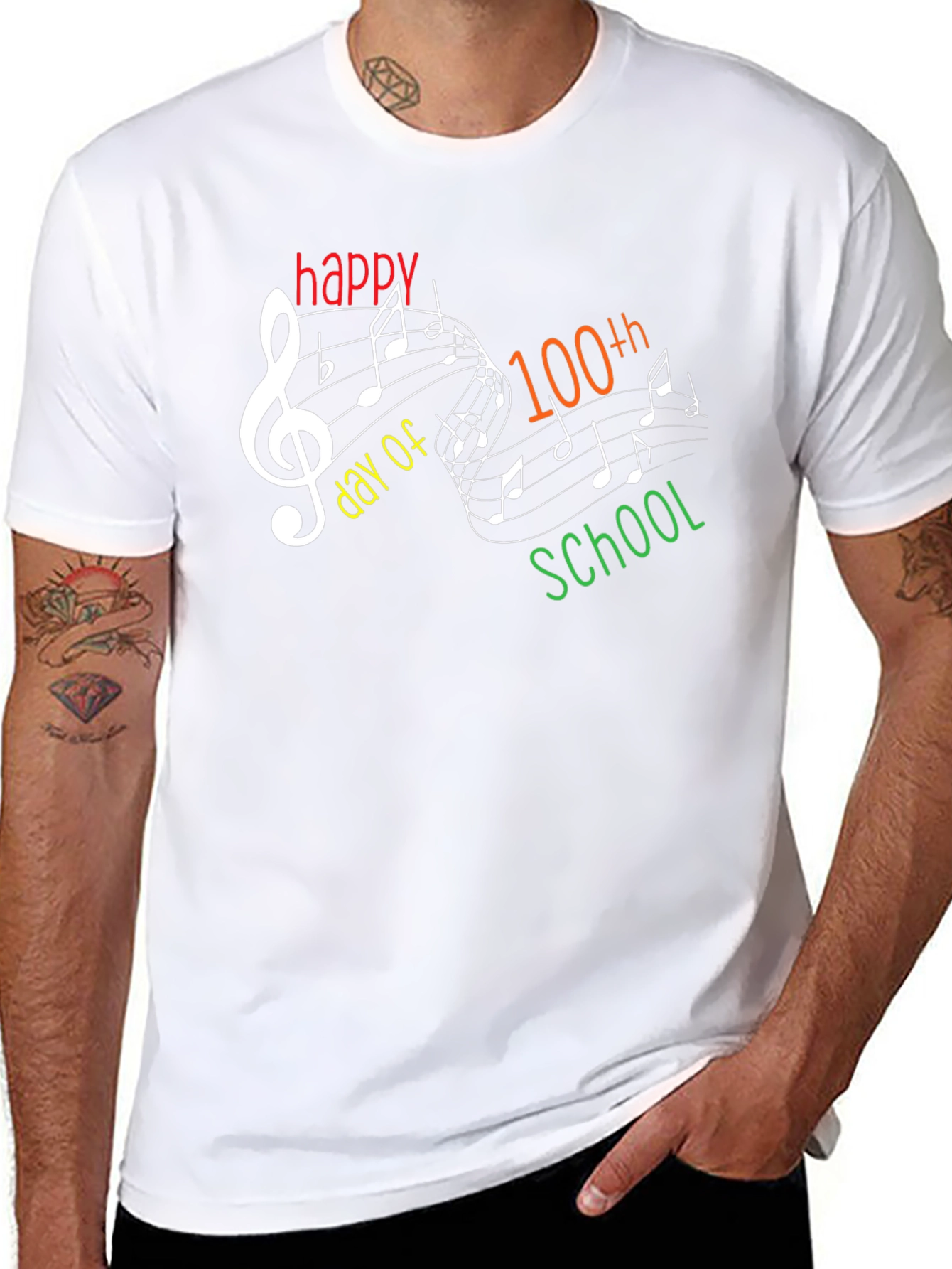 Happy 100th Day of School Music T-Shirt