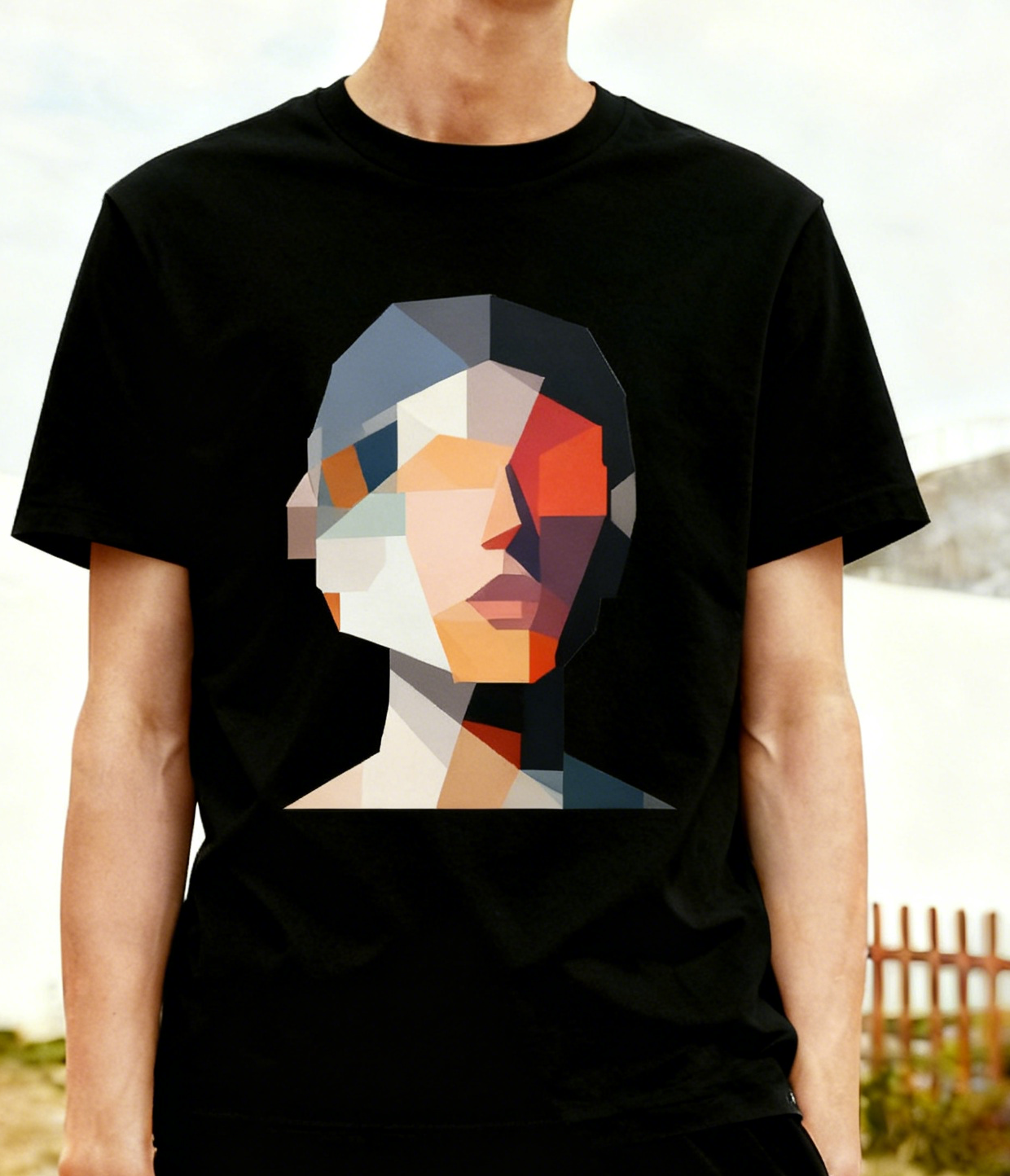 Geometric Portrait Art T-shirt