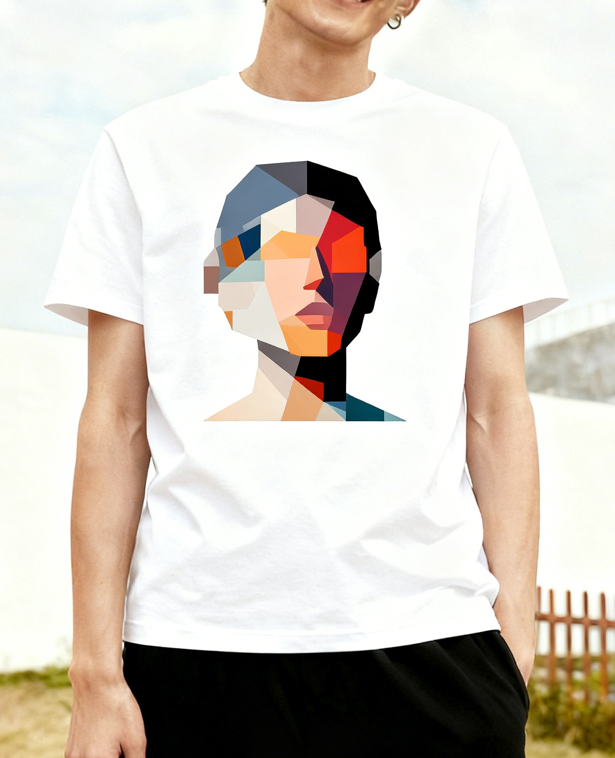 Geometric Portrait Art T-shirt
