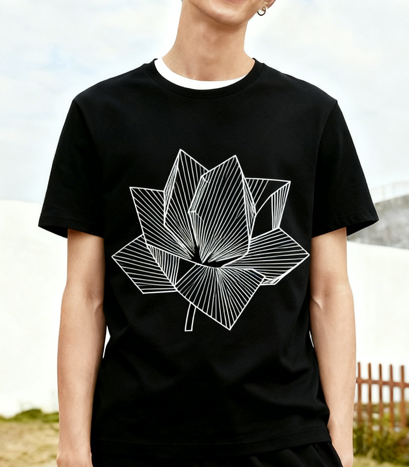 Linear Art Floral T-shirt