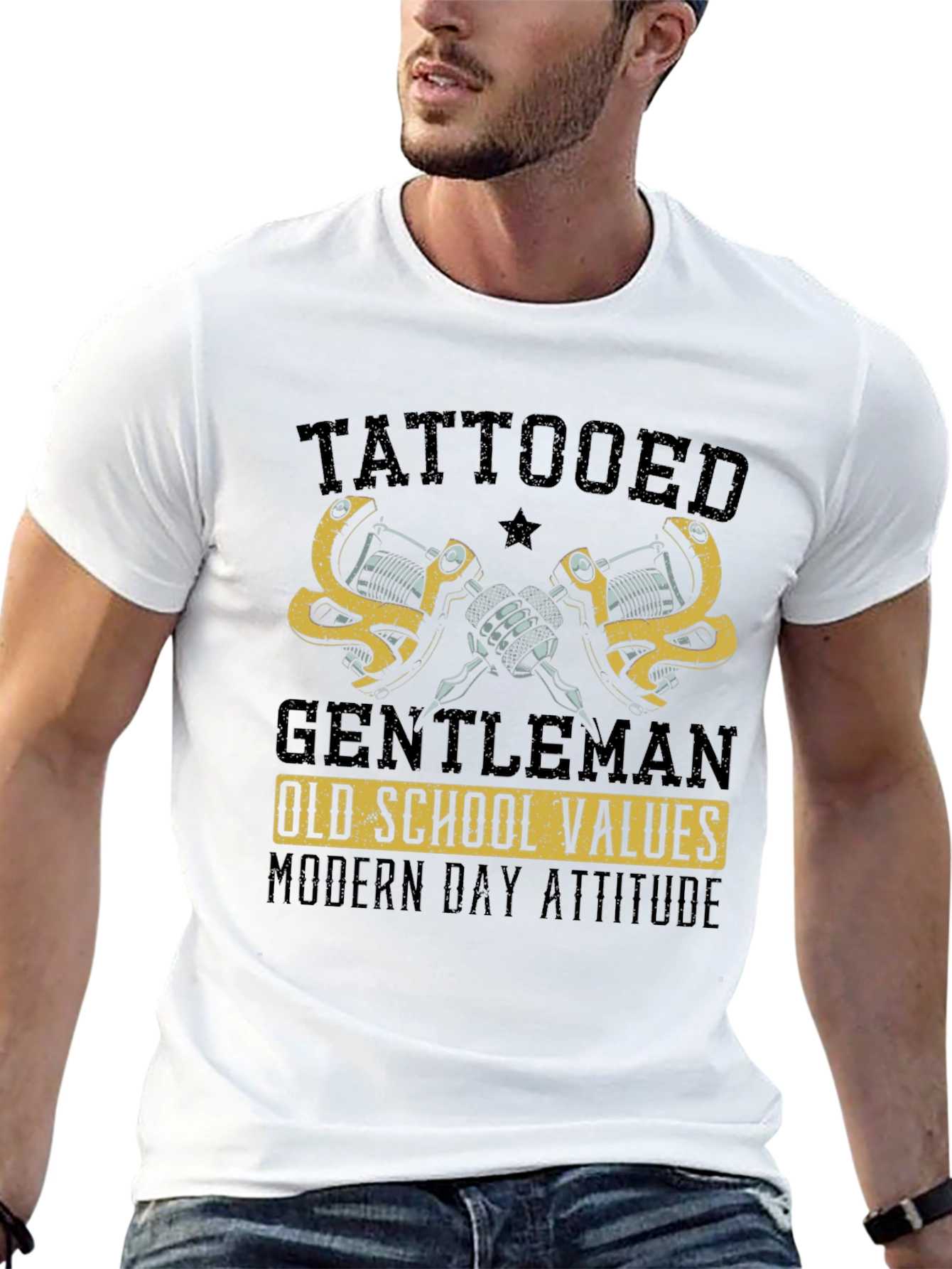 Tattooed Gentleman Old School Values Modern Attitude T-Shirt