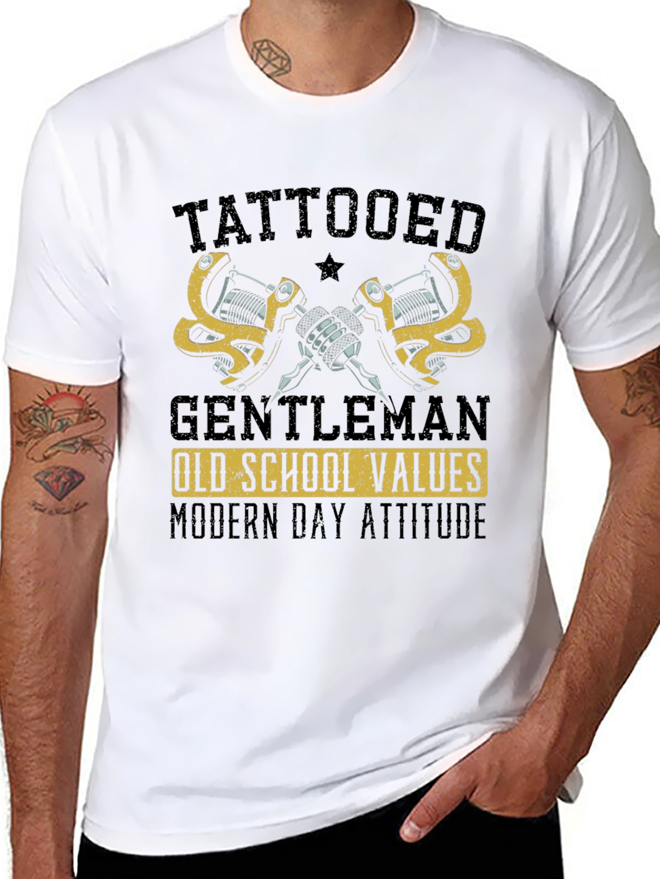 Tattooed Gentleman Old School Values Modern Attitude T-Shirt