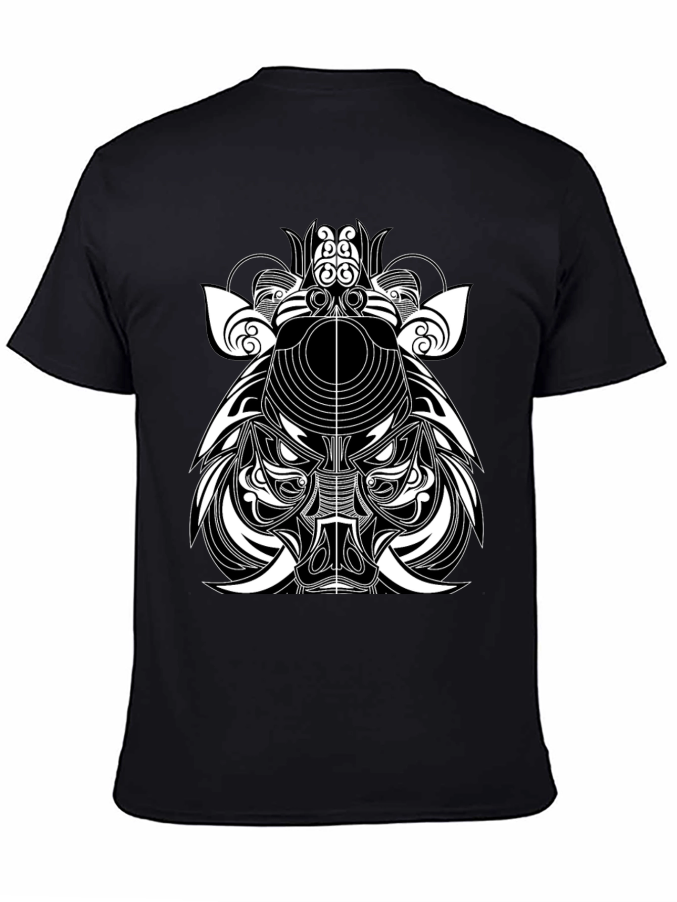 Tribal Boar Graphic Tee - Black