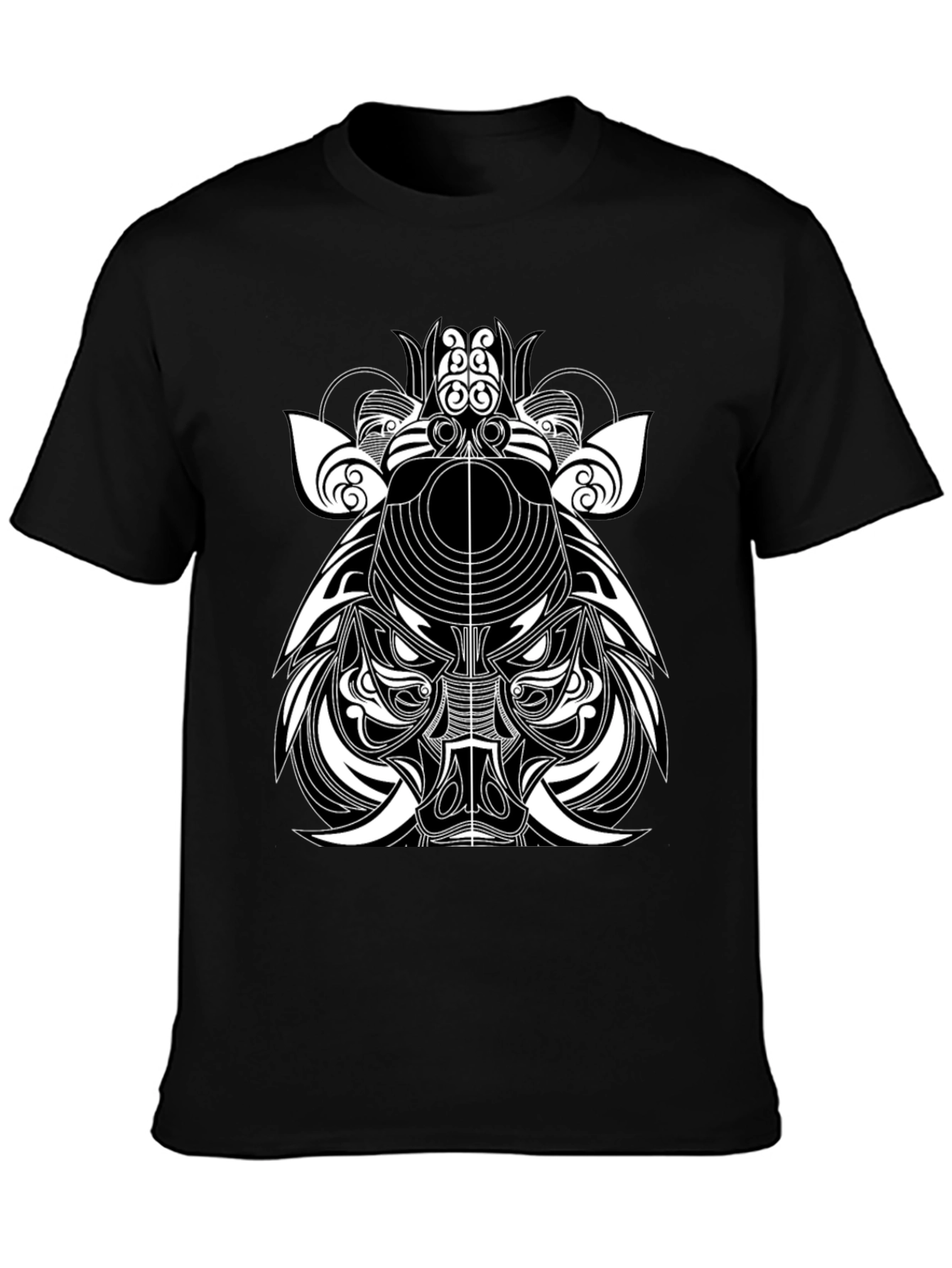 Tribal Boar Graphic Tee - Black