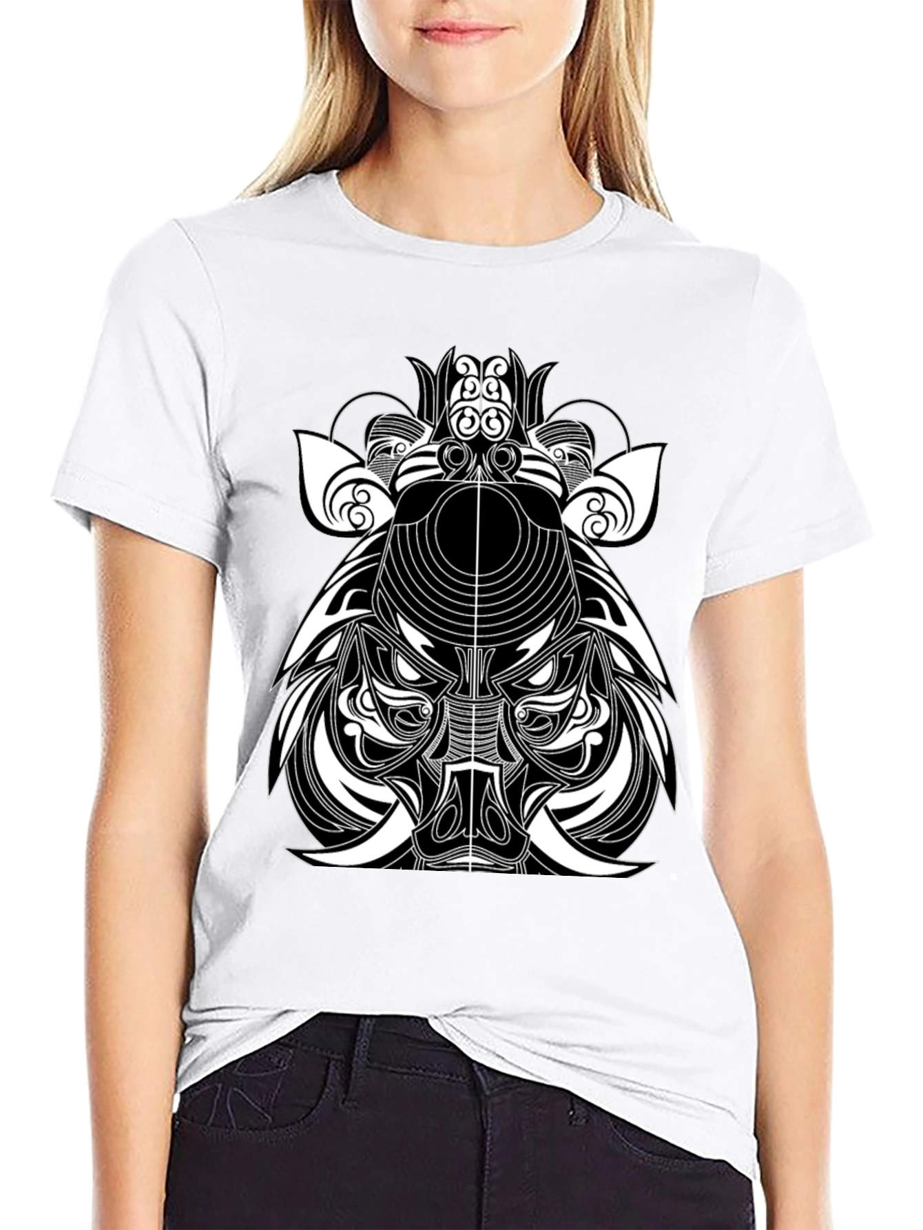Tribal Boar Graphic Tee - Black