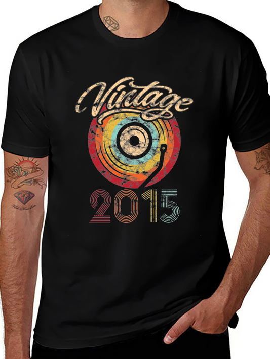 Vintage 2015 Record Player Graphic T-Shirt