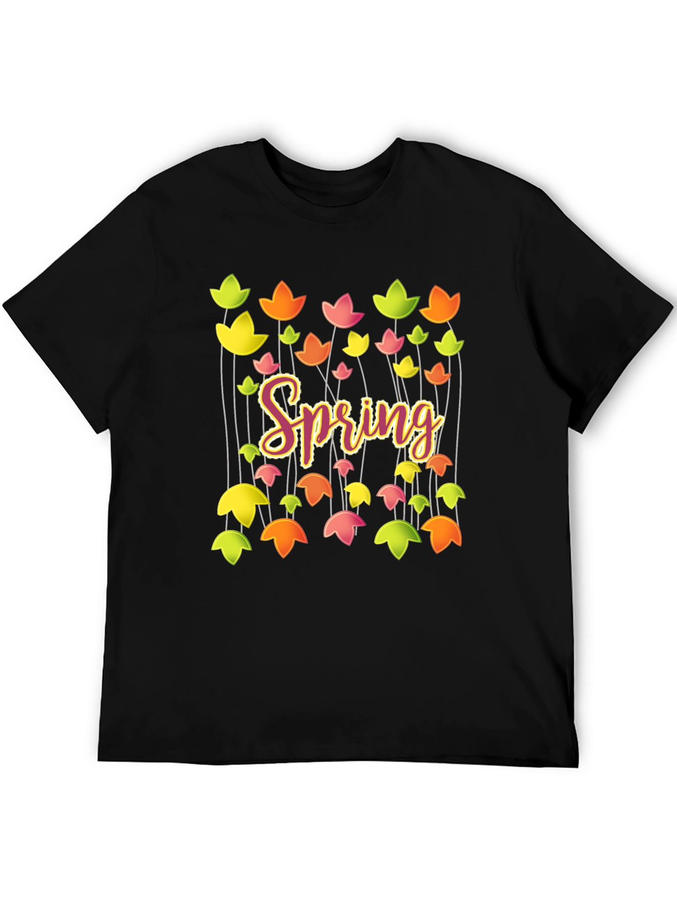 Spring Floral Graphic T-Shirt - Trendy Casual Tee