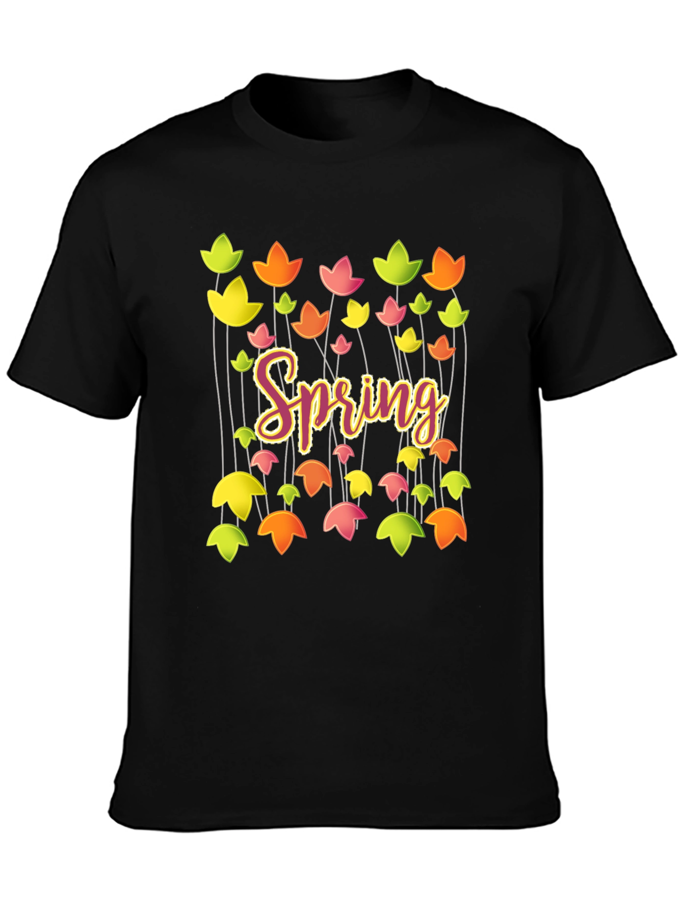 Spring Floral Graphic T-Shirt - Trendy Casual Tee