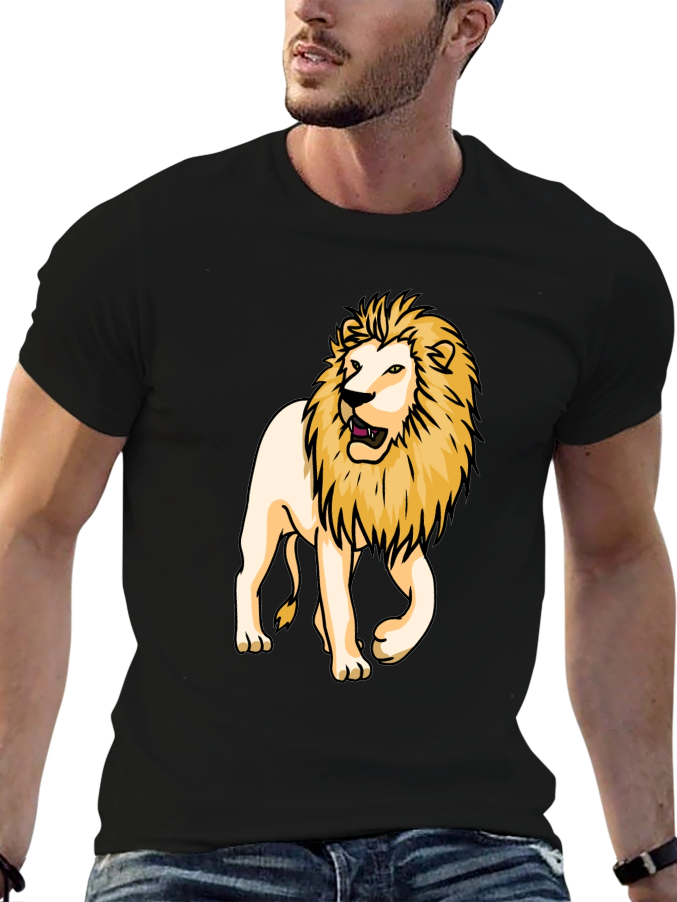 Lion Graphic Tee - Bold Black T-Shirt