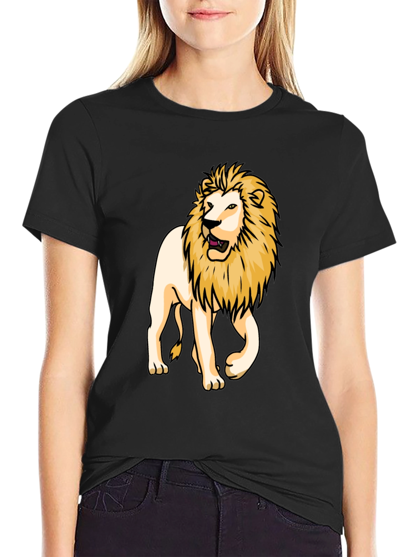 Lion Graphic Tee - Bold Black T-Shirt