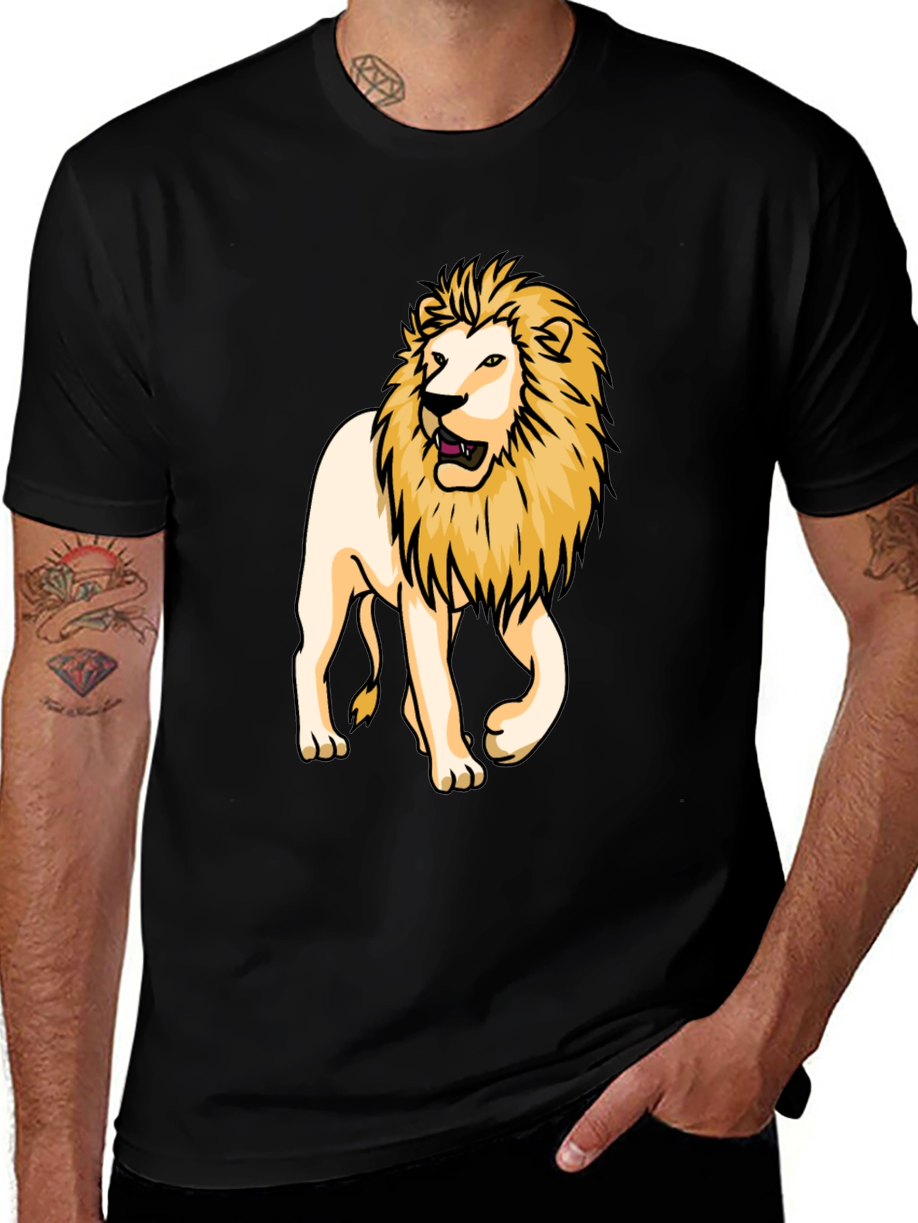 Lion Graphic Tee - Bold Black T-Shirt