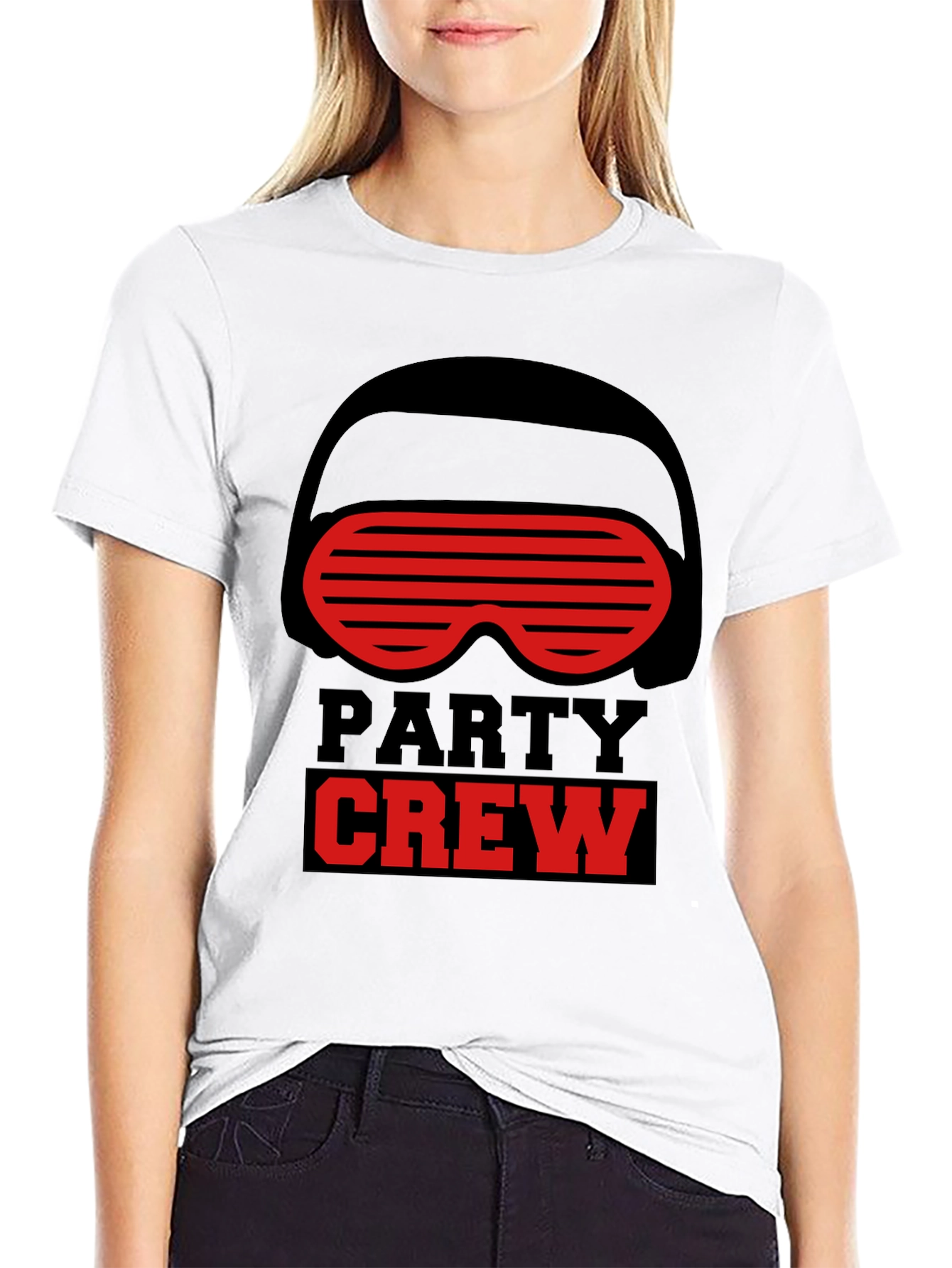 Party Crew Graphic T-Shirt - Black Crew Neck Tee
