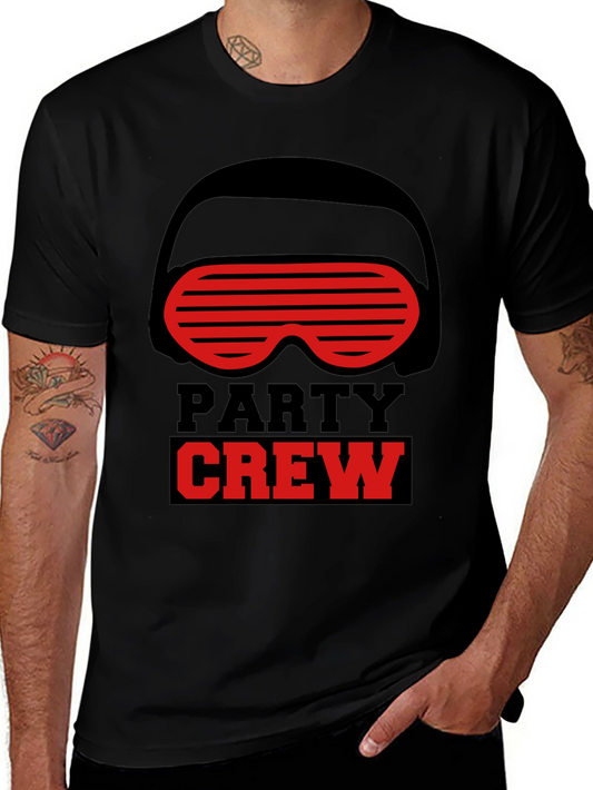 Party Crew Graphic T-Shirt - Black Crew Neck Tee