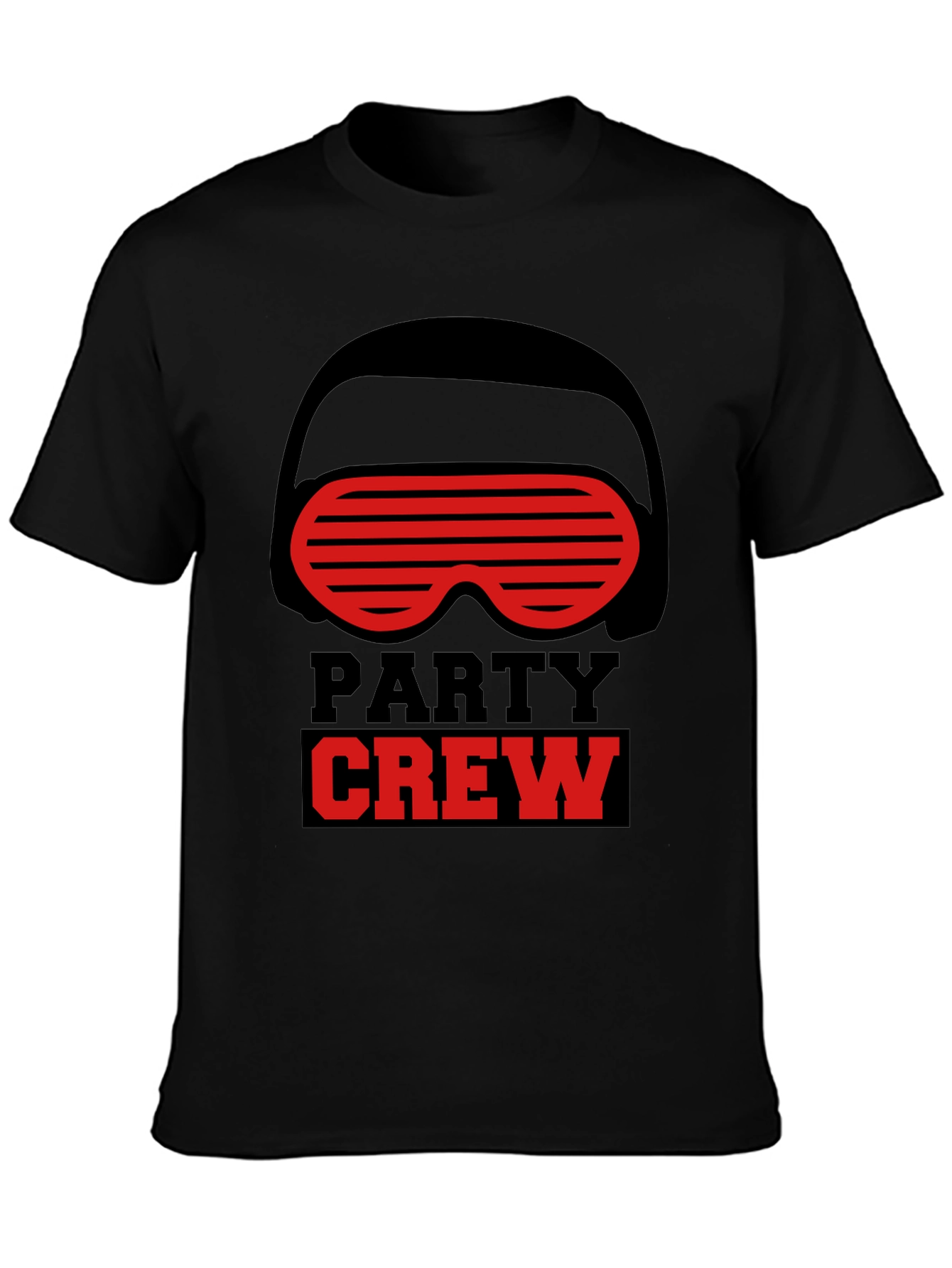 Party Crew Graphic T-Shirt - Black Crew Neck Tee
