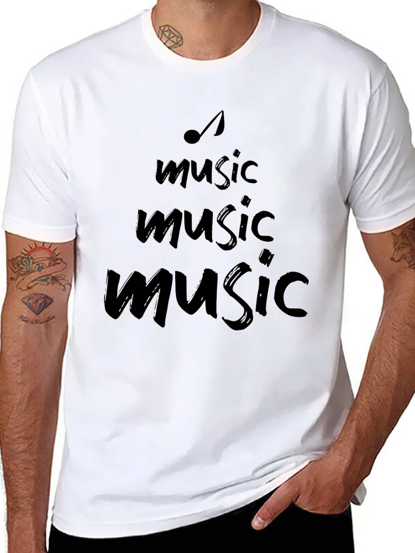 Music Lover Tee - Black Graphic T-Shirt