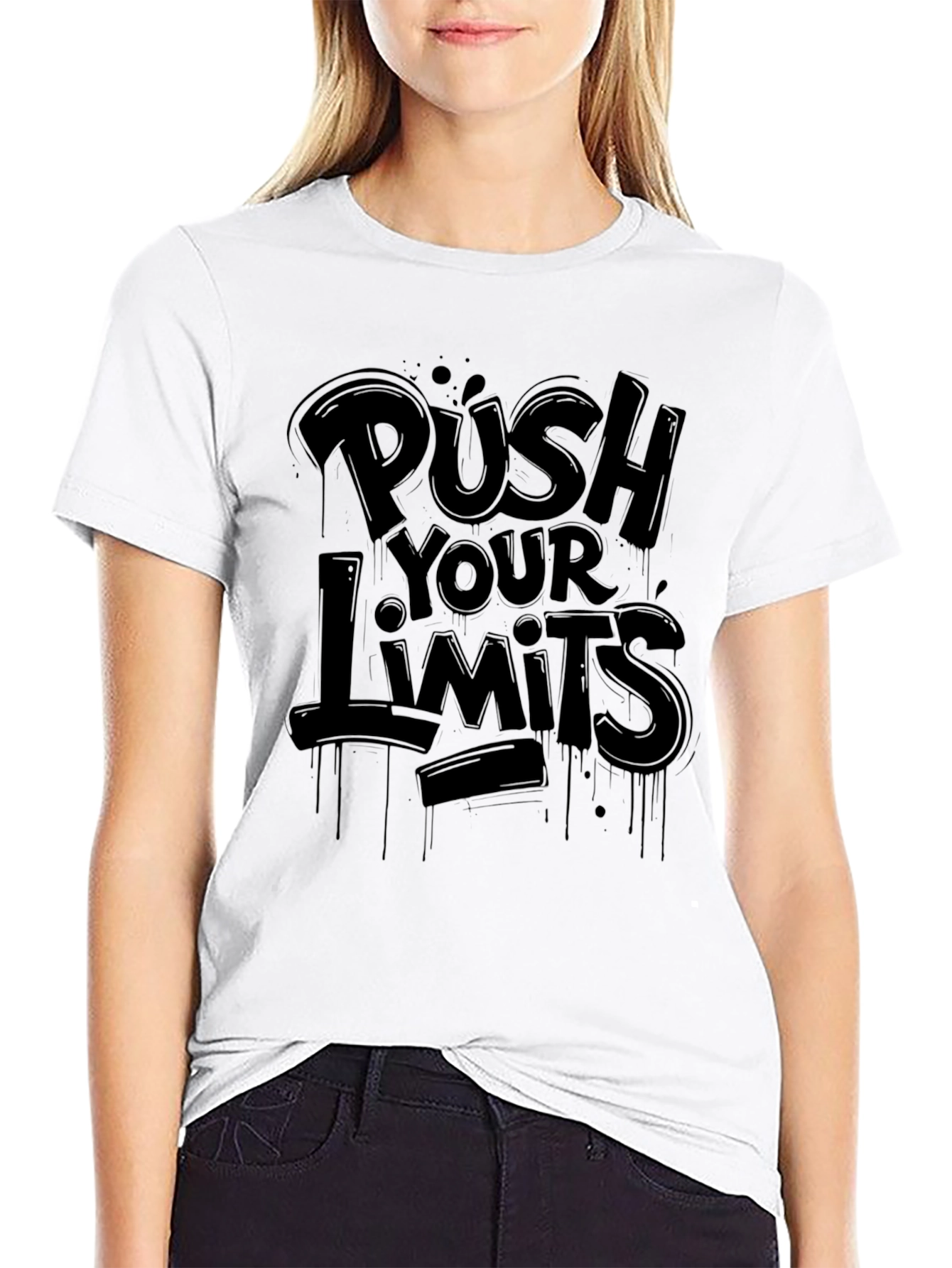 Push Your Limits Black Graphic Tee
