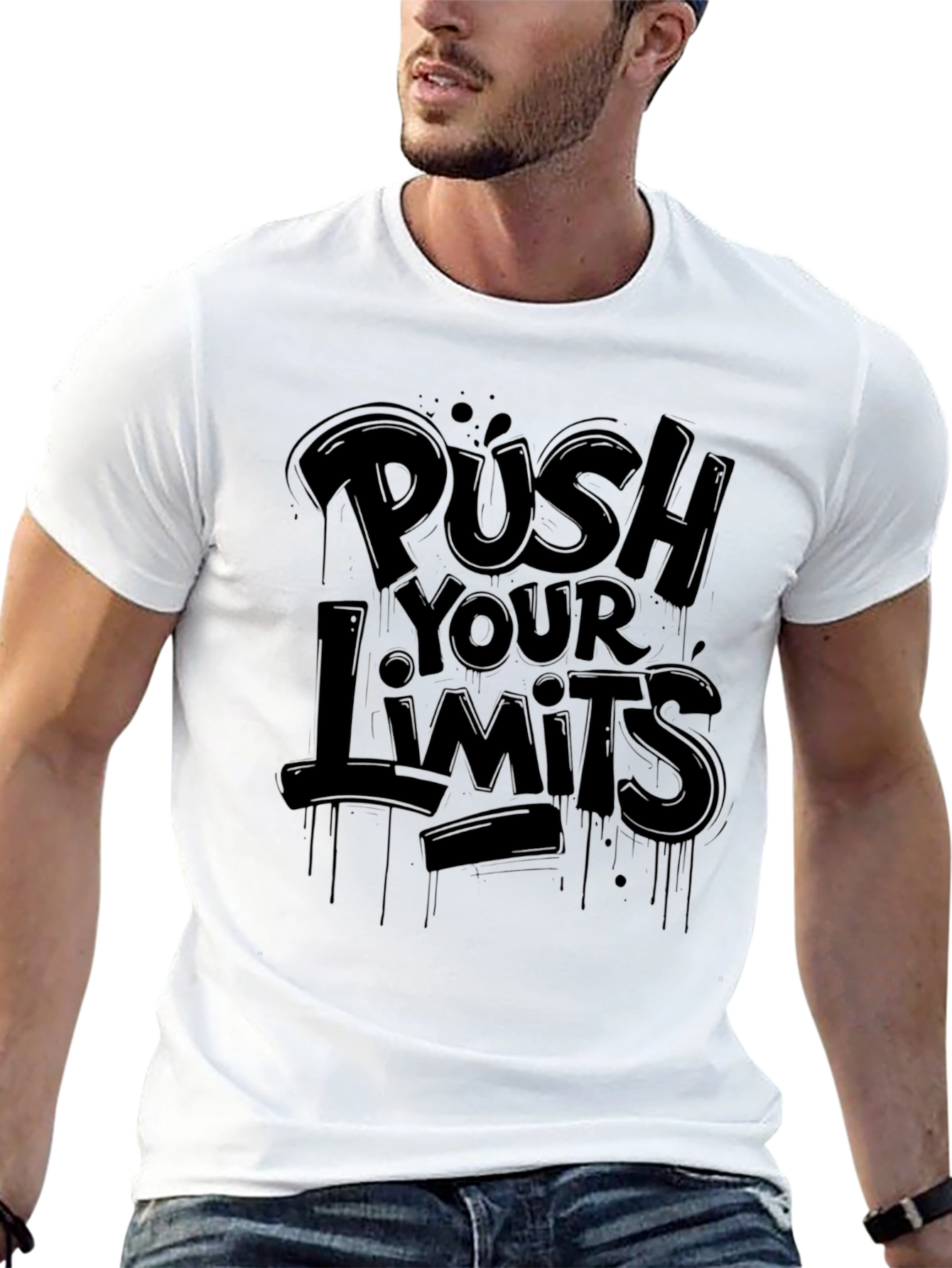 Push Your Limits Black Graphic Tee