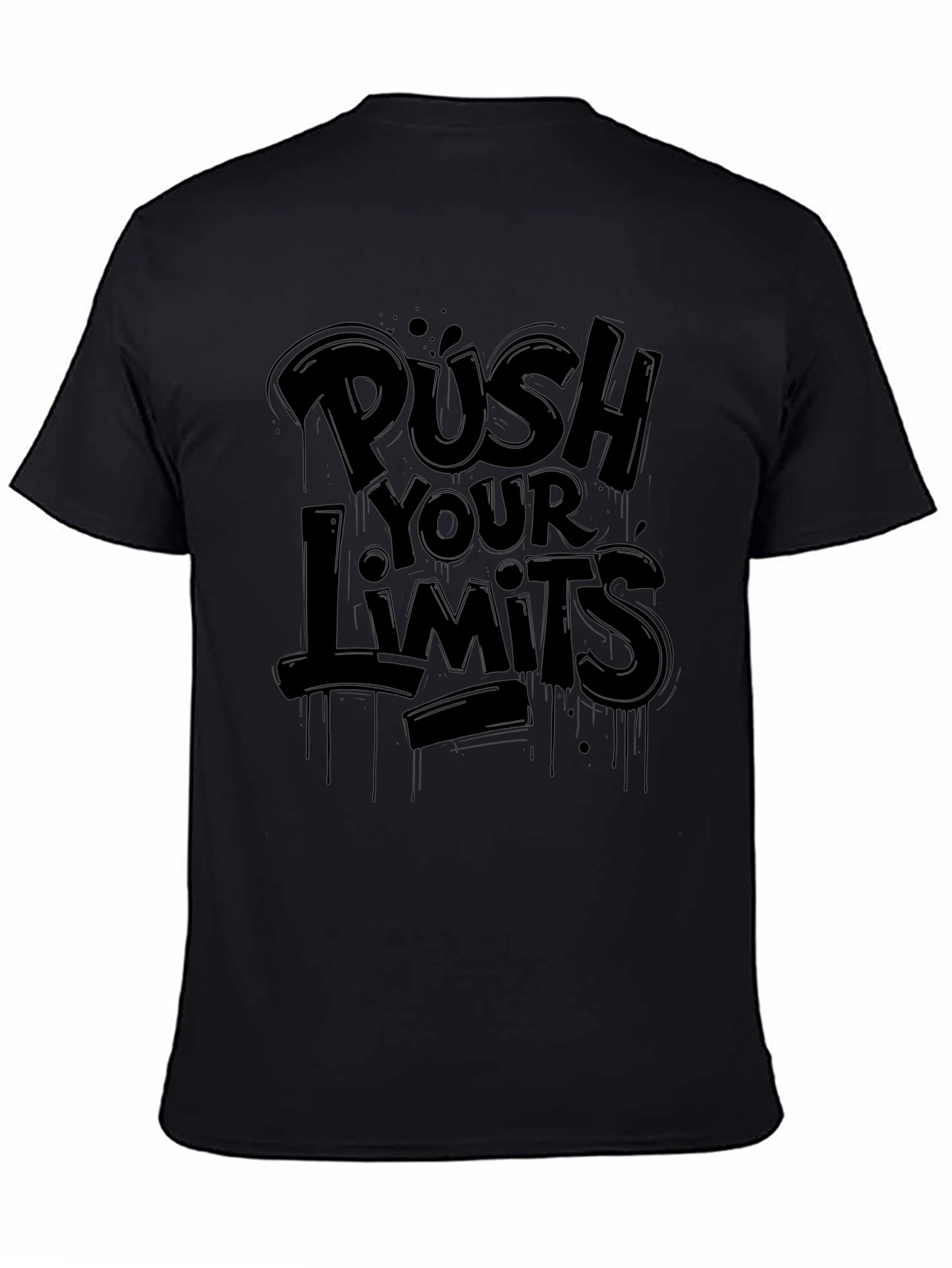 Push Your Limits Black Graphic Tee