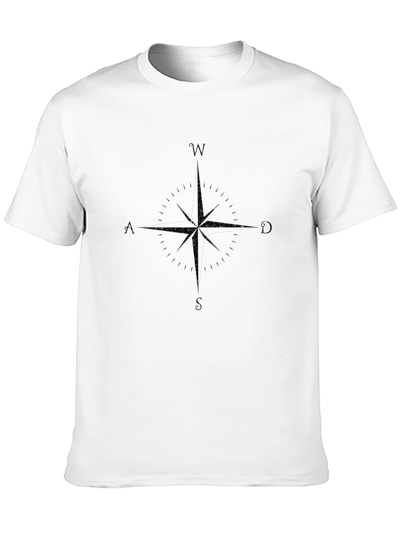 Compass Rose Graphic Tee - Classic Black Cotton
