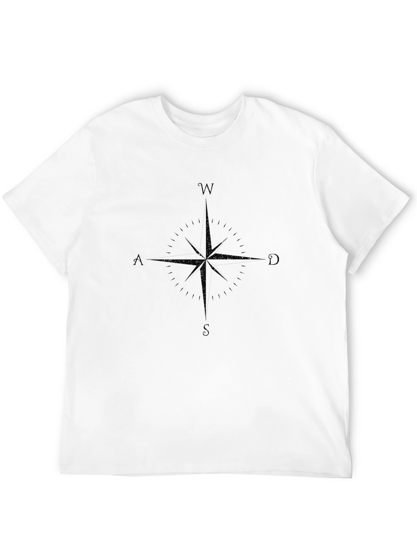Compass Rose Graphic Tee - Classic Black Cotton