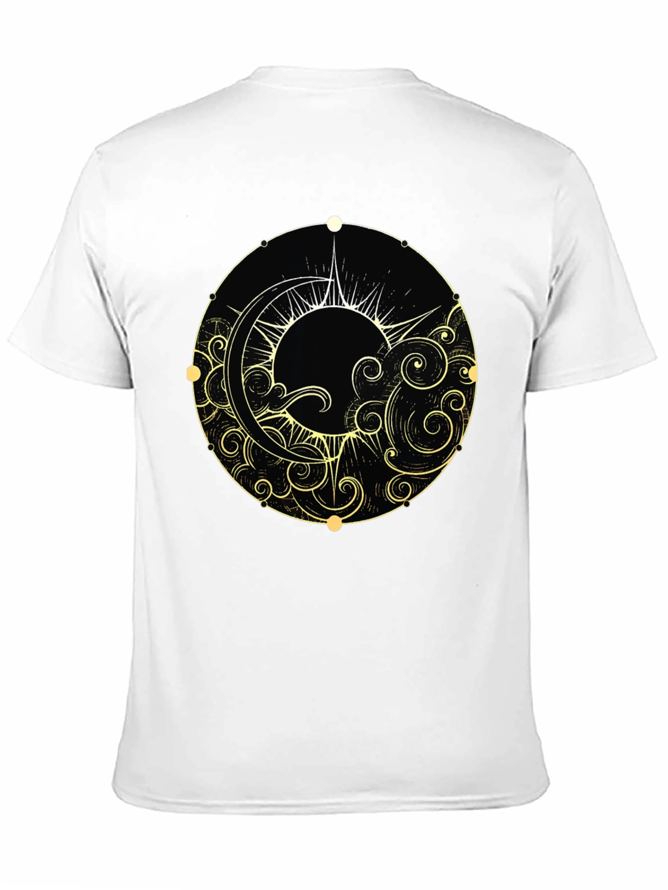 Celestial Sun & Moon Black Graphic Tee