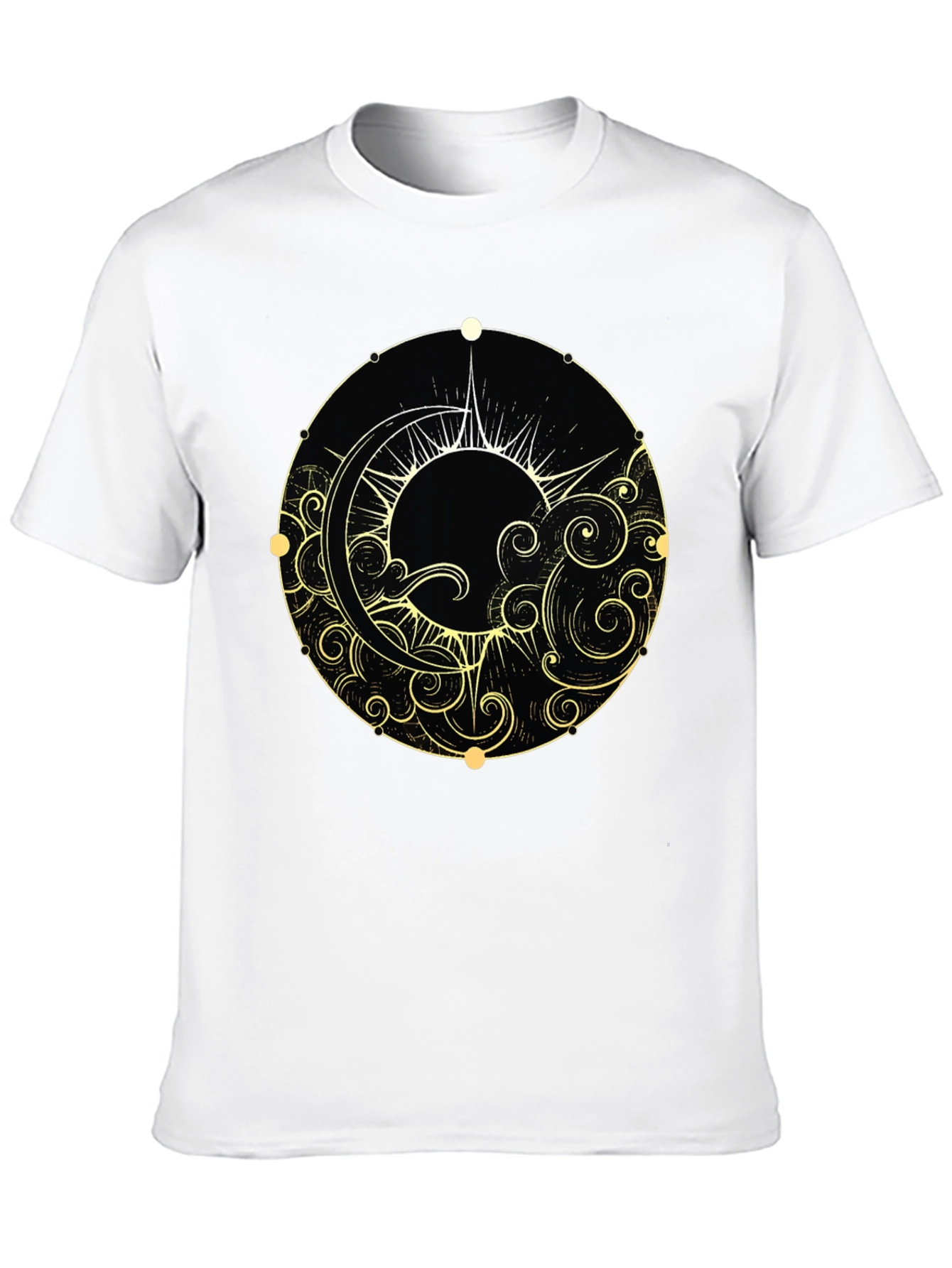 Celestial Sun & Moon Black Graphic Tee