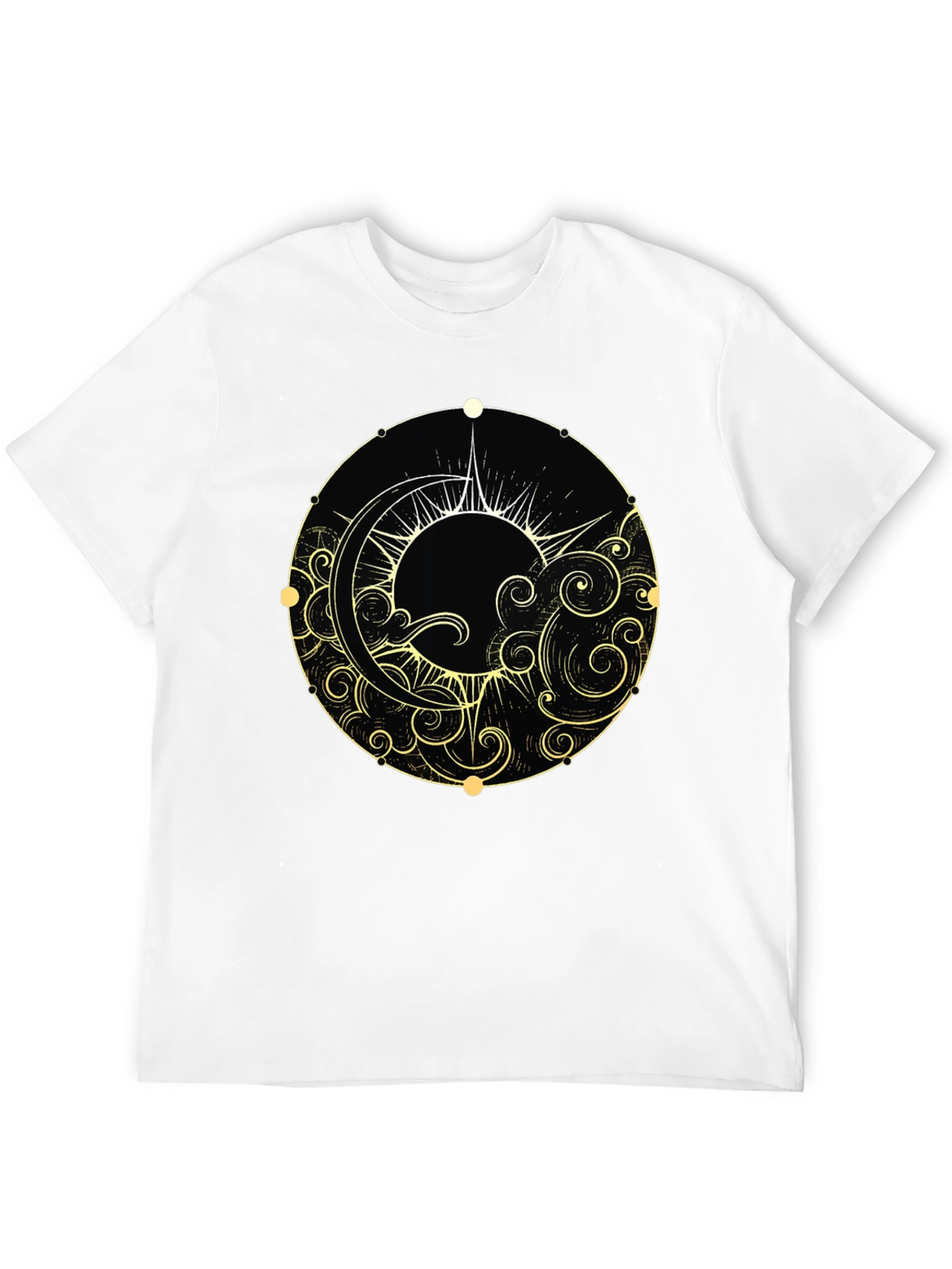 Celestial Sun & Moon Black Graphic Tee