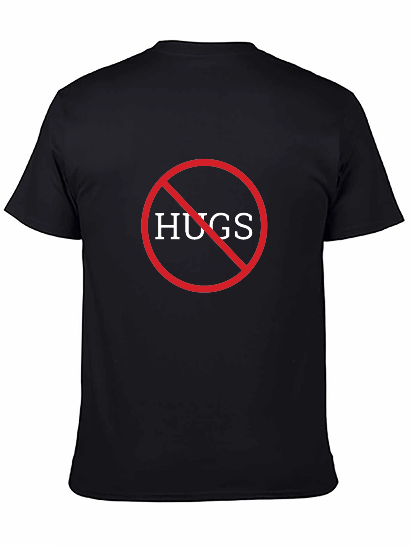 No Hugs Graphic Tee - Black Cotton Comfort