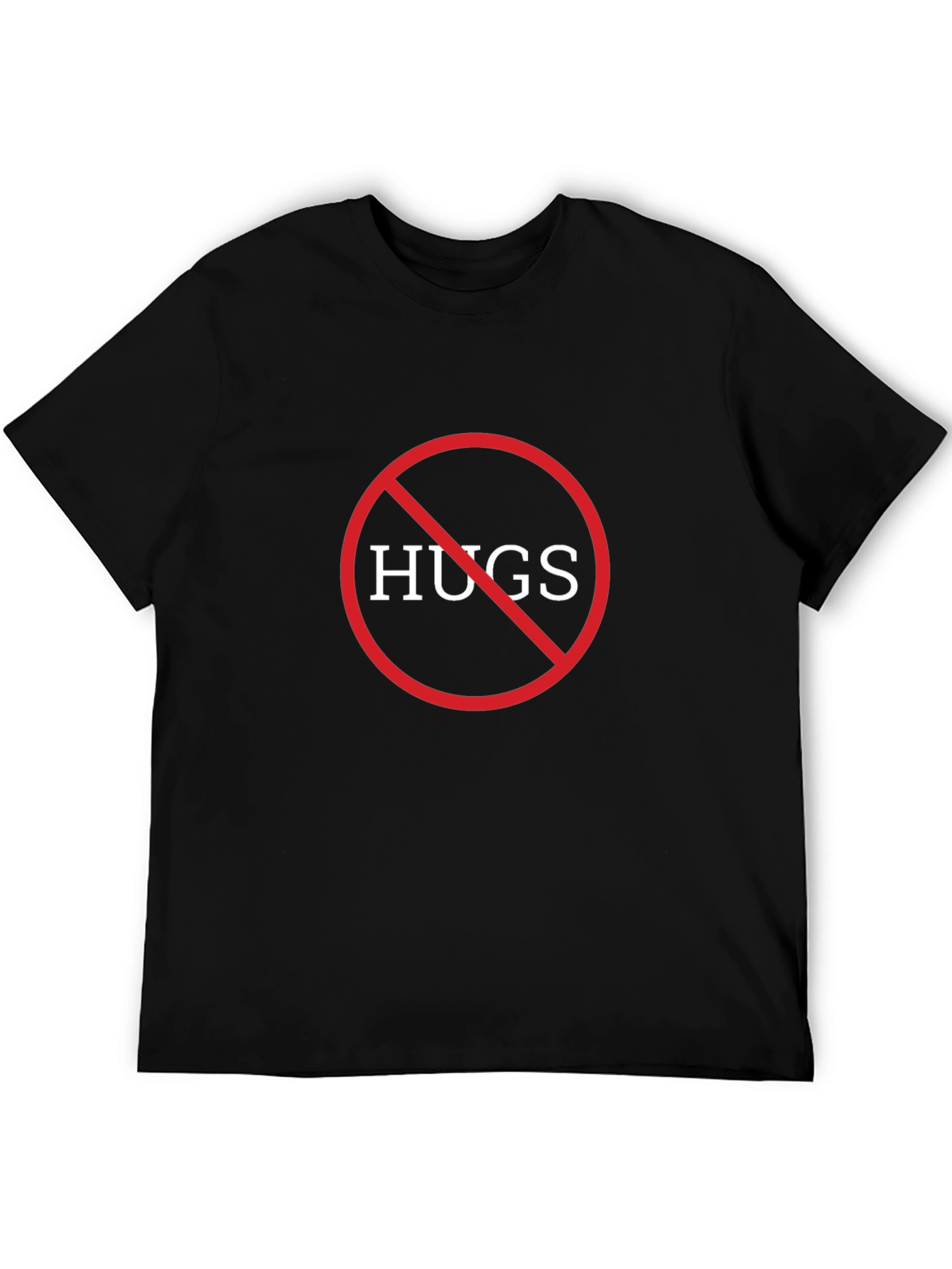 No Hugs Graphic Tee - Black Cotton Comfort