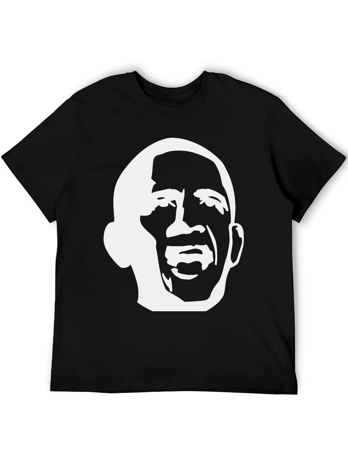 Bold Graphic Tee - White Silhouette on Black Cotton