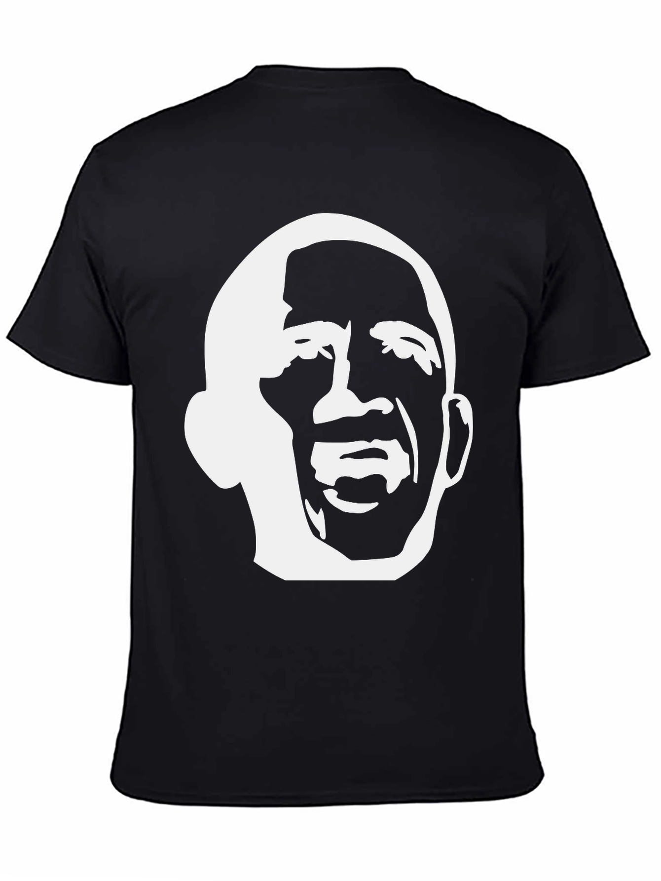 Bold Graphic Tee - White Silhouette on Black Cotton