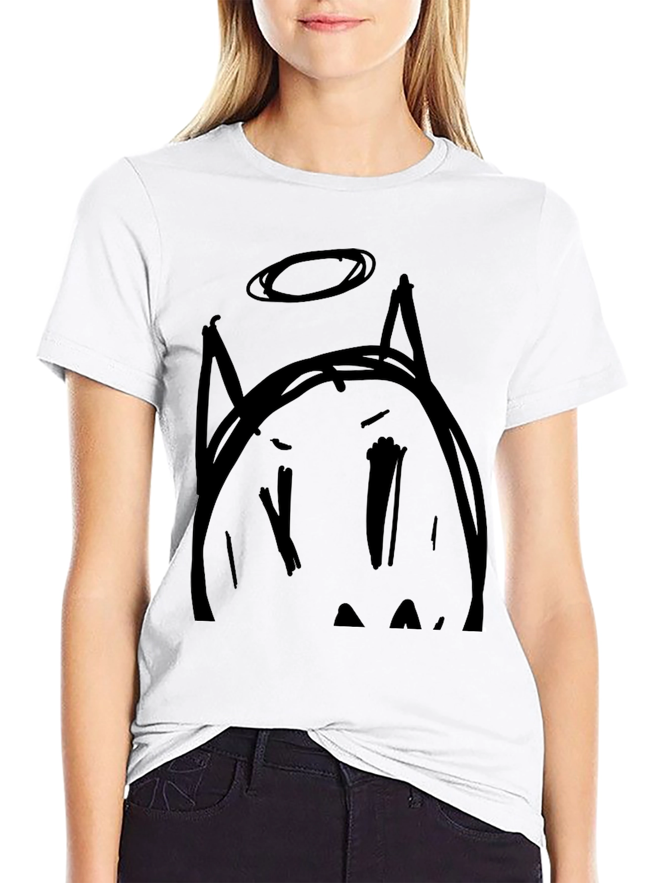 Devil Angel Graphic Tee - Black Cotton T-Shirt