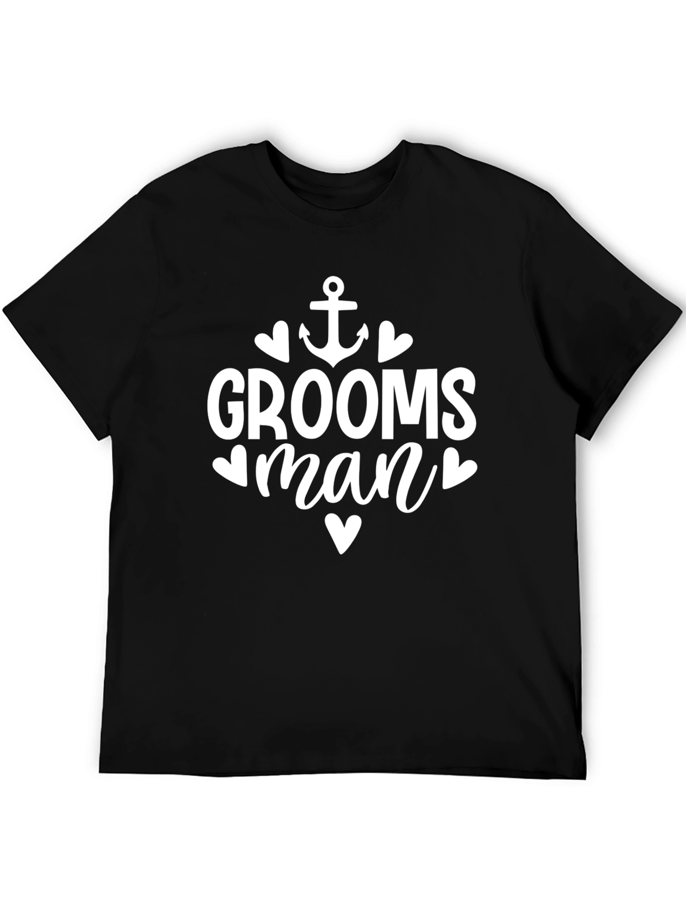 Groomsman Anchor Heart Graphic T-Shirt