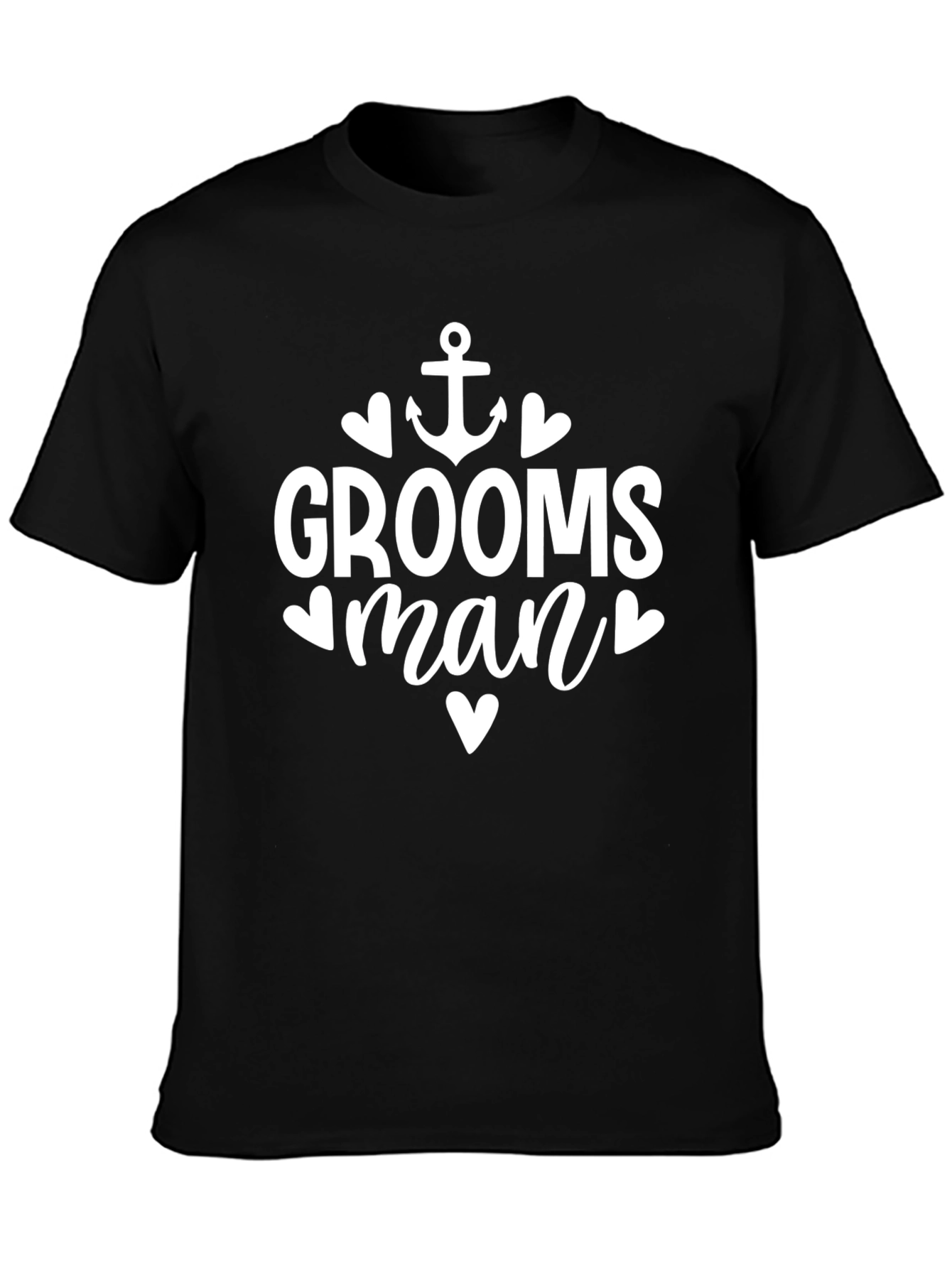 Groomsman Anchor Heart Graphic T-Shirt